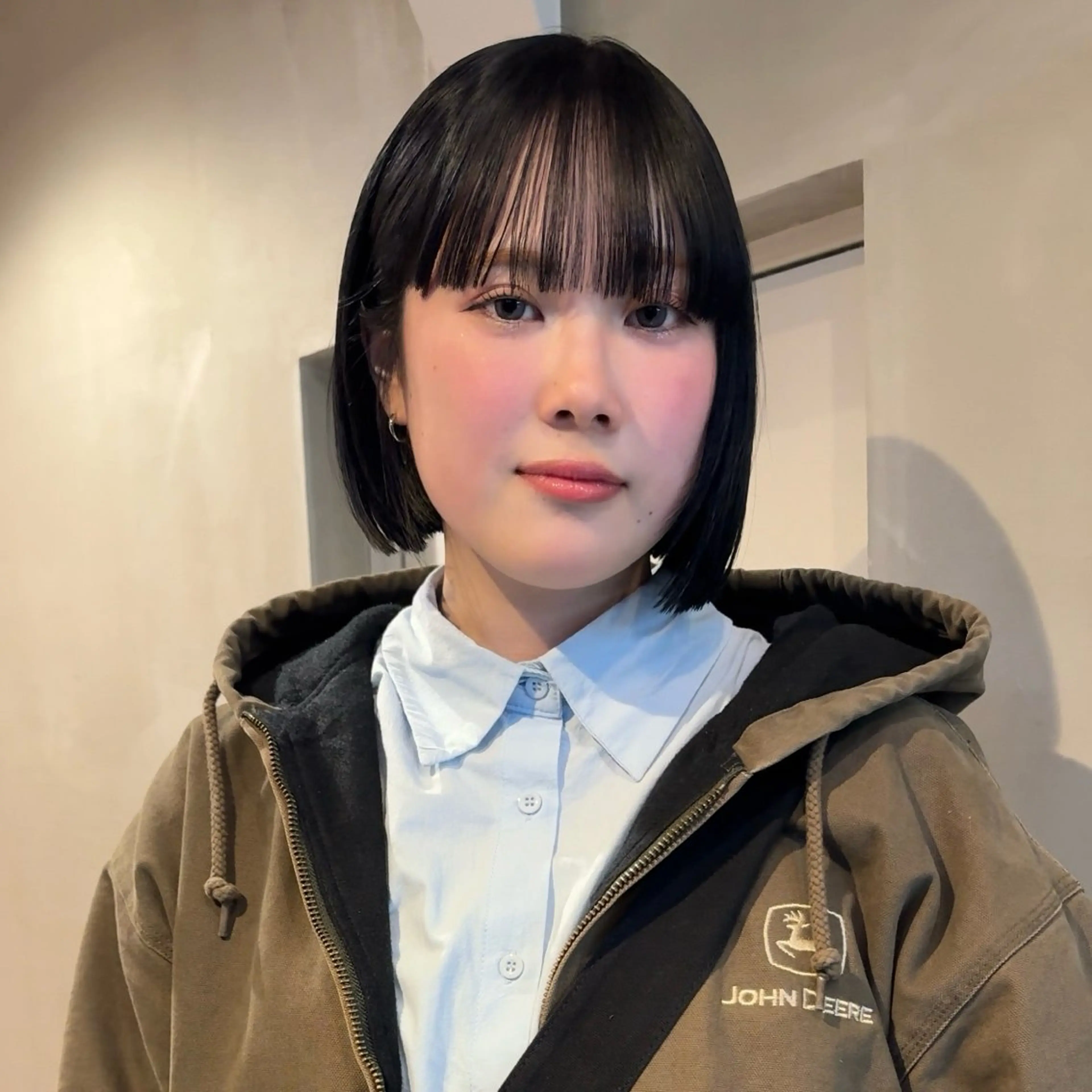 ショート 切りっぱなしボブ ボブ 🍈yurina 福岡/パーマ🍈のヘアスタイル