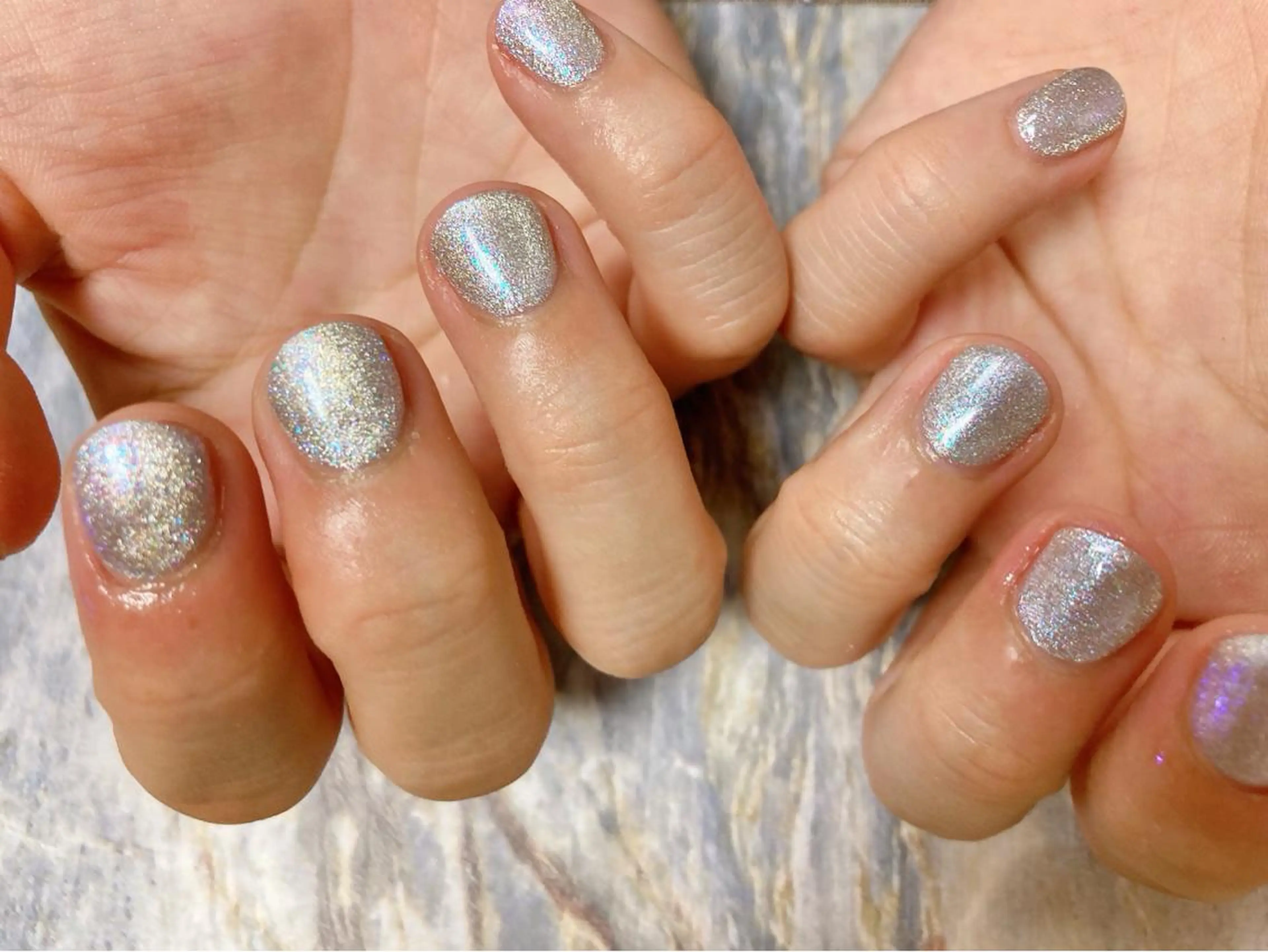 ネイル ブルー マグネットネイル ハンドネイル Mogu nail 二子玉川のネイルデザイン