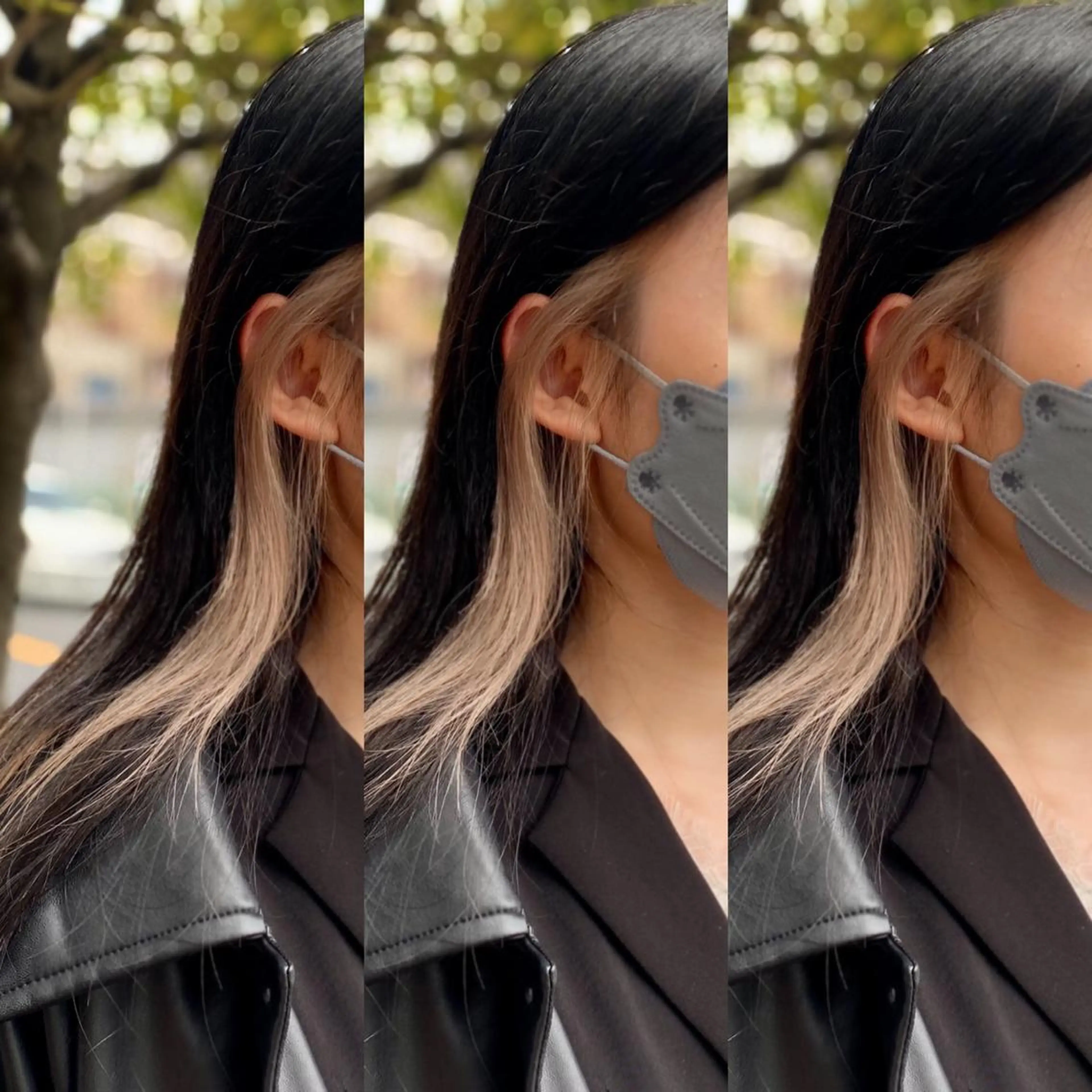 セミロング カラー ヘアアレンジ ブリーチ イヤリングカラー ekolu北梅田店所属・梅田中崎町髪質改善 /オキヒロト/エコルのヘアスタイル