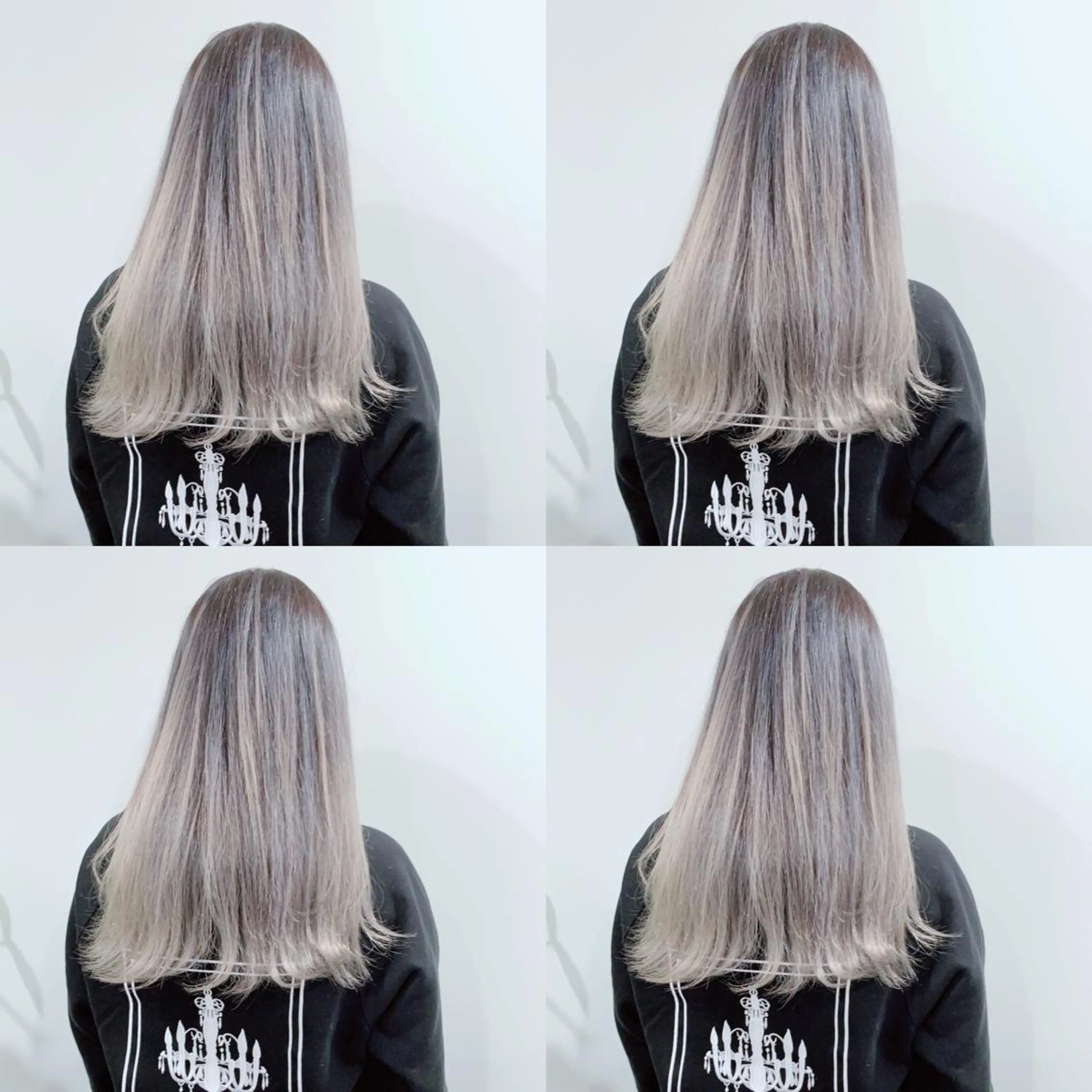 ロング アッシュ ハイライト レイヤーカット カット ヘアカラー Selene hair OSAKAのヘアスタイル