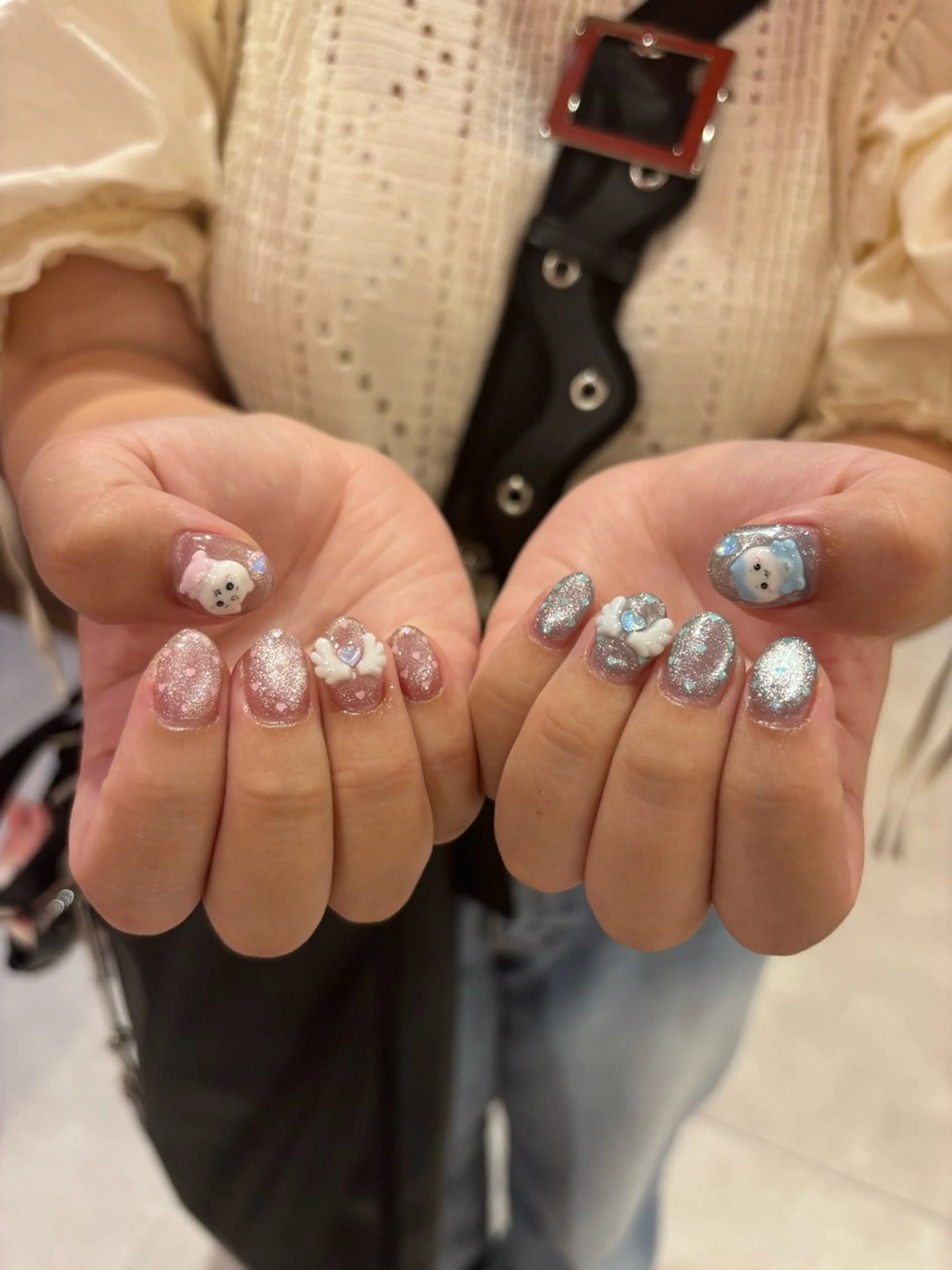 ネイル ハンドネイル AQUA ໒꒱ ‧₊˚のネイルデザイン