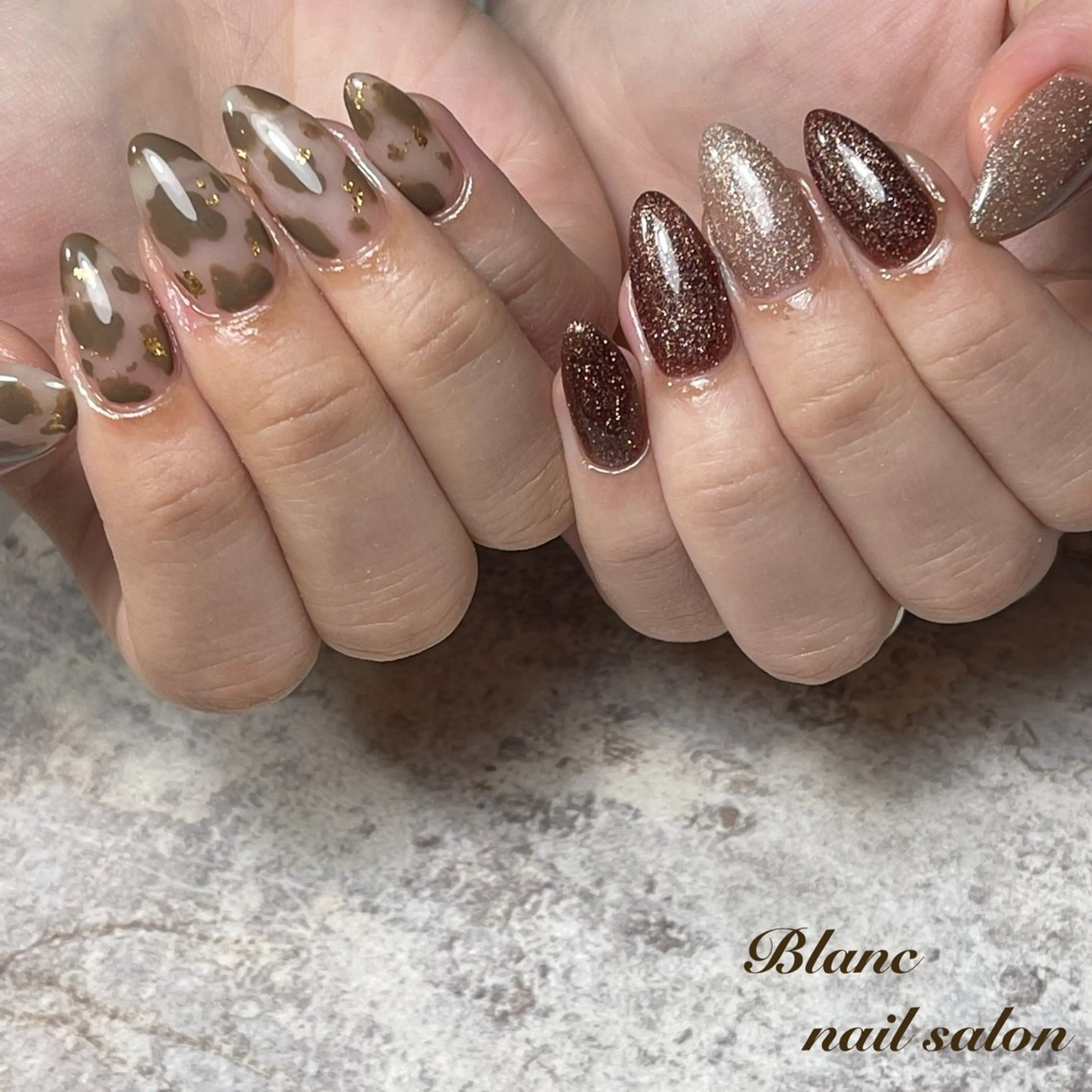 ミディアム Blanc ブランのネイルデザイン