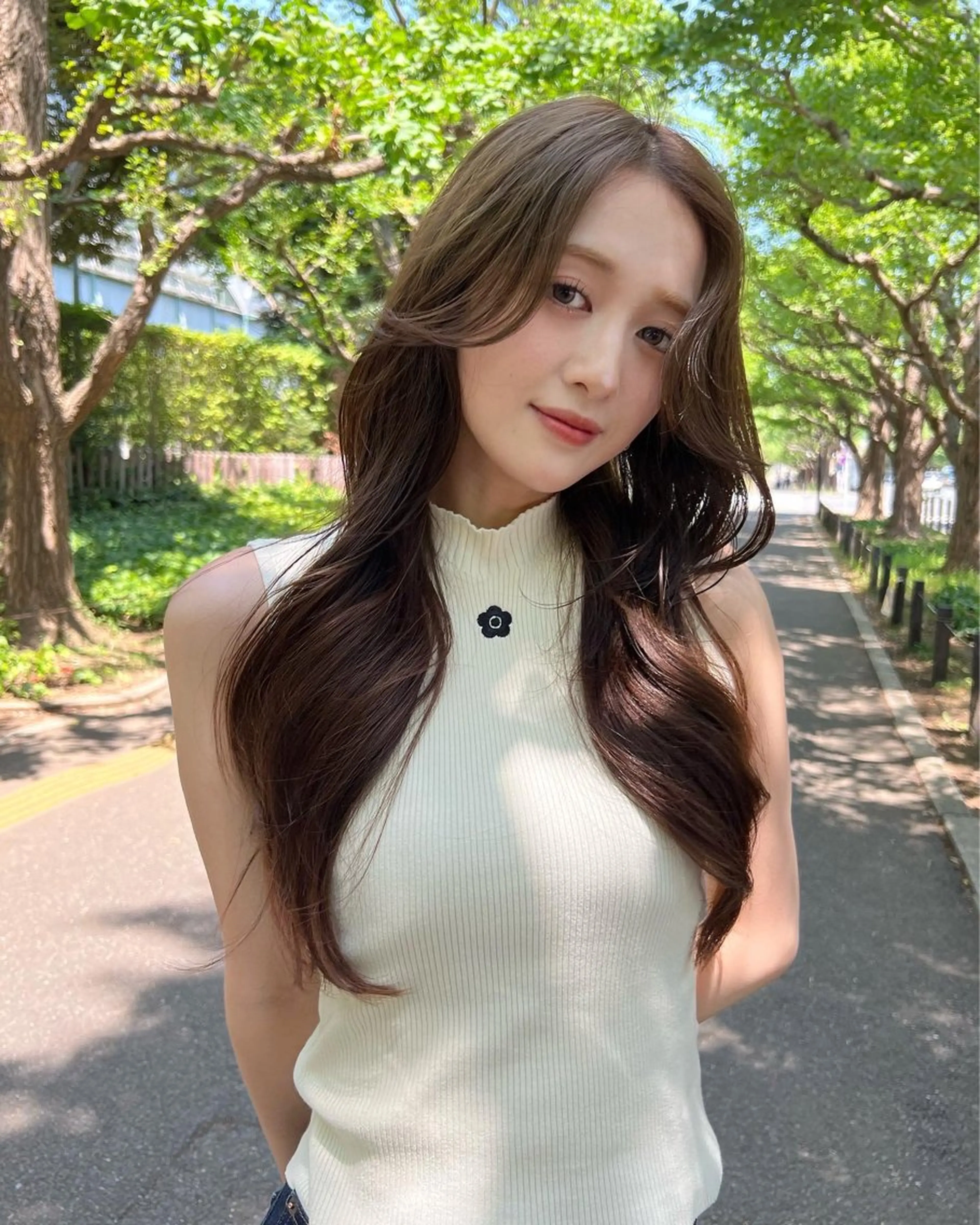 セミロング 🤍🤍韓国ヘア おたけ🤍🤍のヘアスタイル