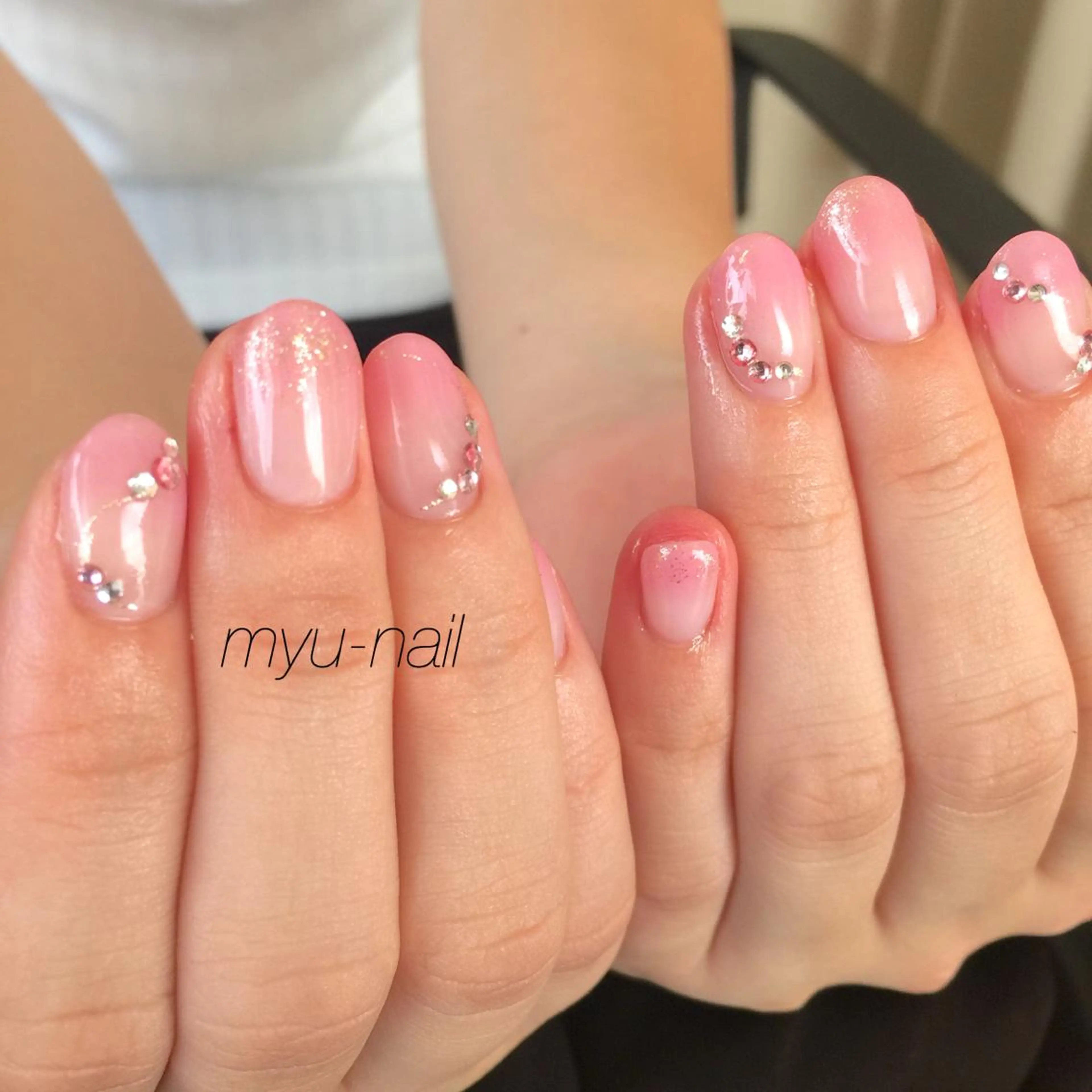 ネイル グラデーション ピンク シンプルネイル ホームサロン myu-nailのネイルデザイン
