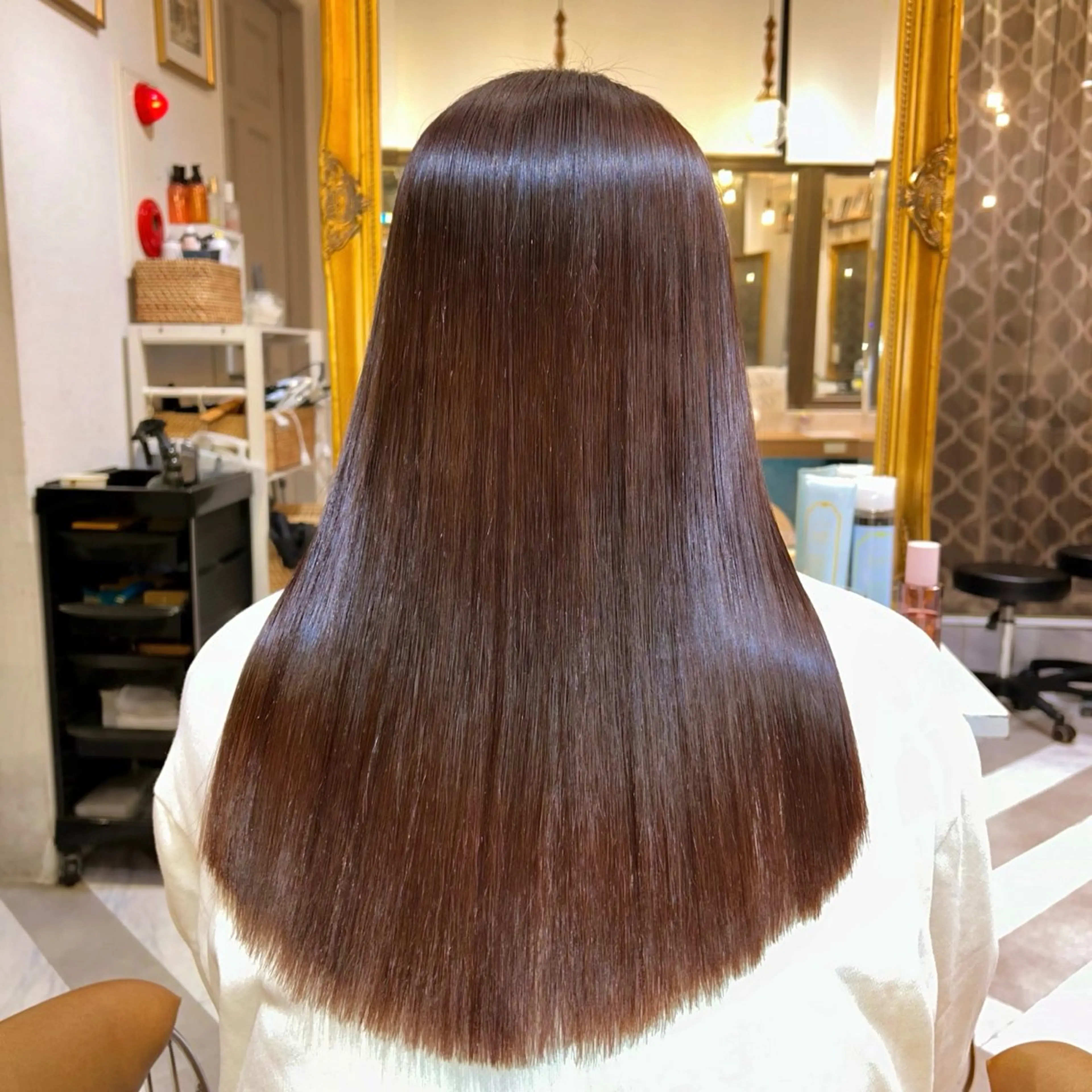 ロング カラー ボブ 縮毛矯正 カット ヘアカラー 縮毛矯正 髪質改善【縮毛矯正】 美髪ボブを量産する人のヘアスタイル