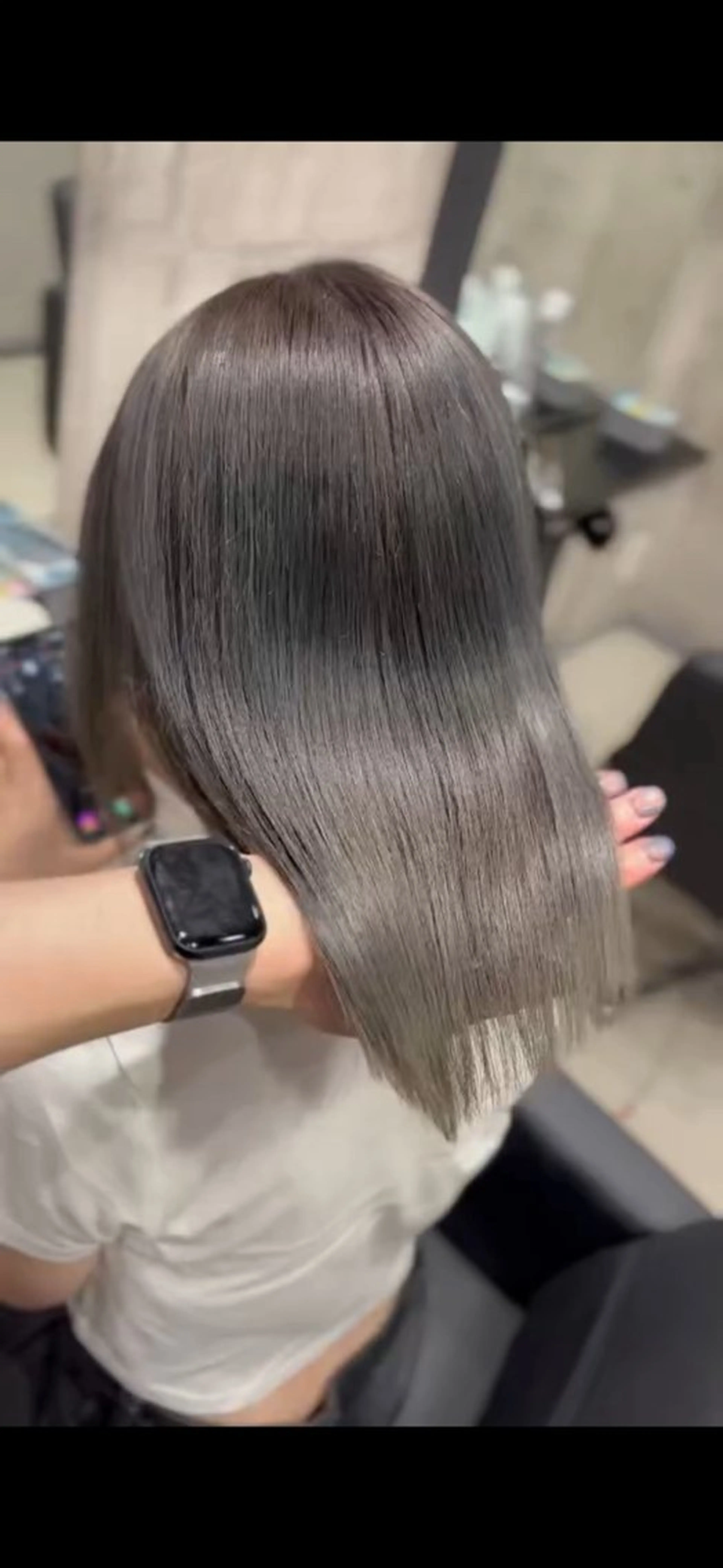 ミディアム カラー シルバー カット ヘアカラー _white【京橋店】所属・_WHITE / KENTOのヘアスタイル