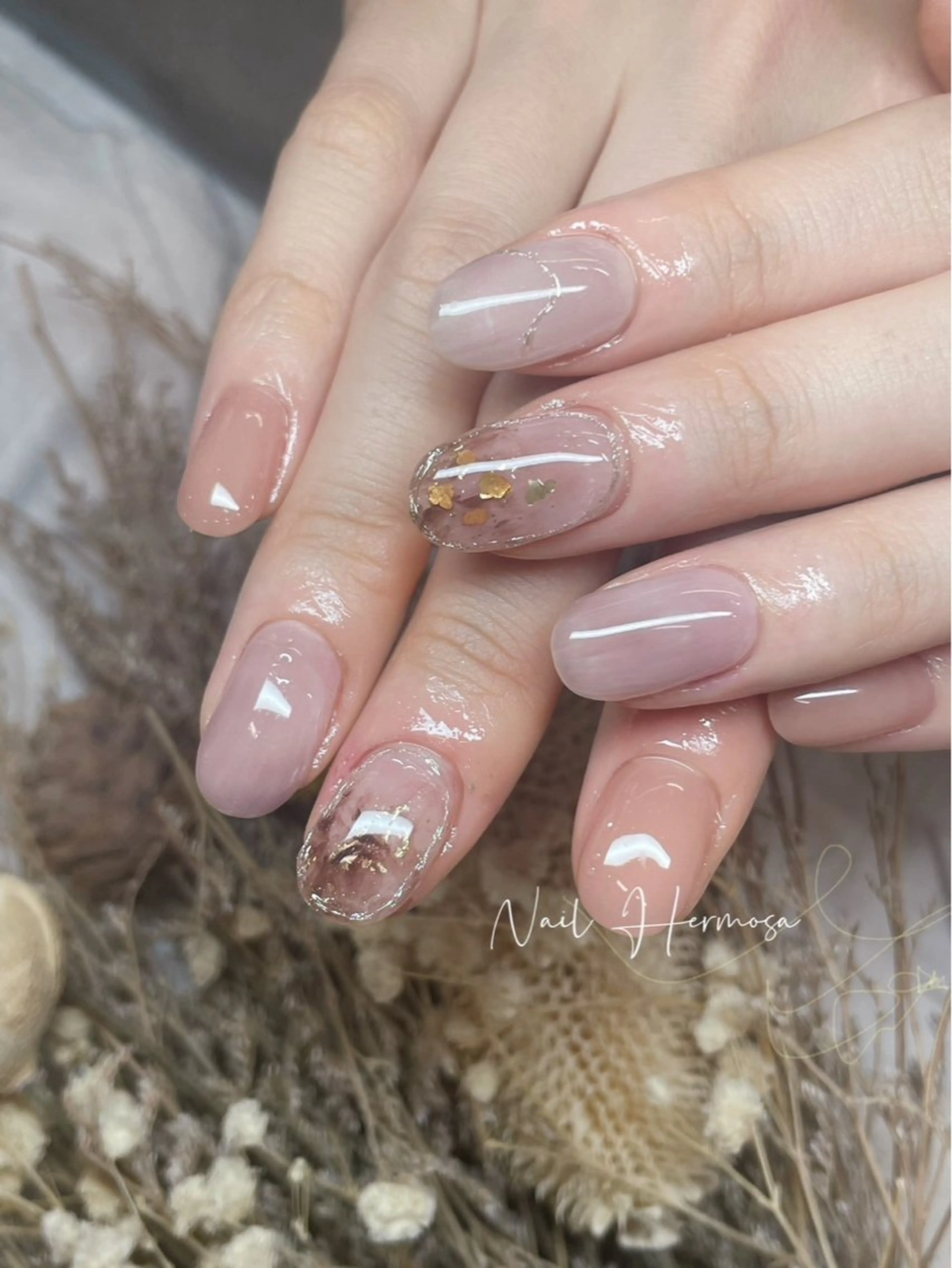 ネイル 長さ出し フラッシュネイル フットネイル ジェルネイル マグネットネイル ハンドネイル エルモサ YURIKAのネイルデザイン