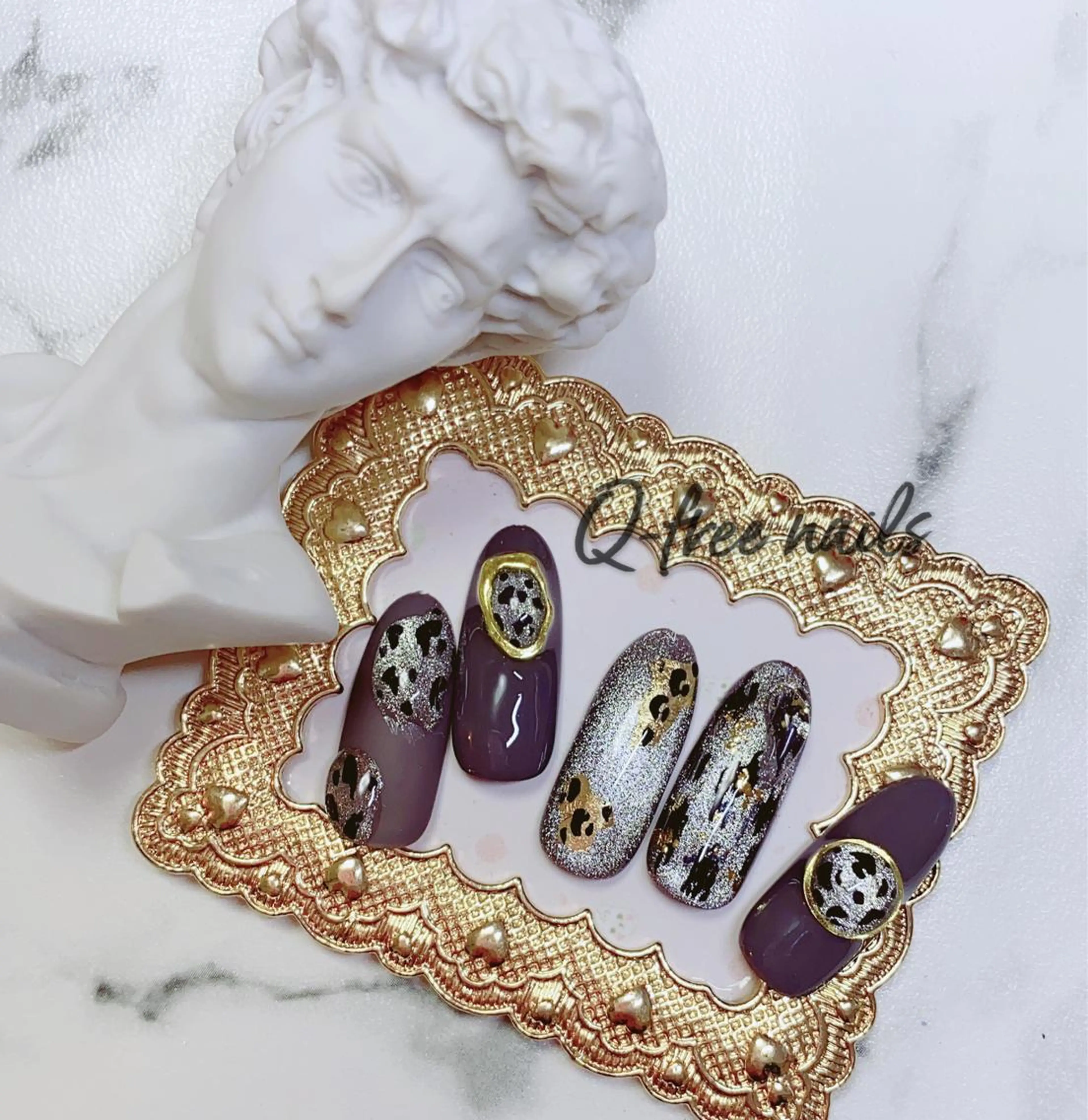 ロング カラー ネイル アートネイル マグネットネイル マットネイル Q Free nailsのネイルデザイン