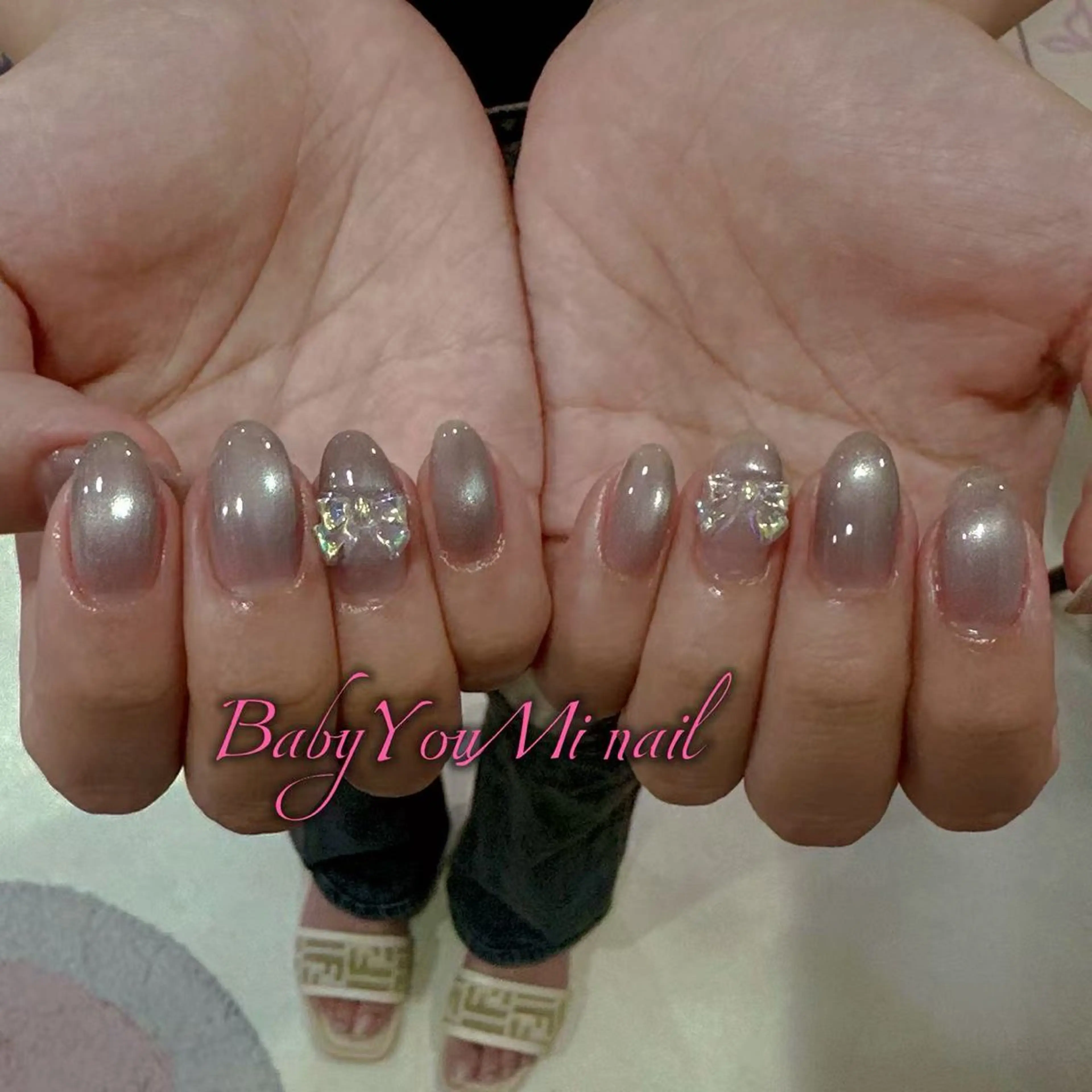 ネイル オーロラネイル フラワーネイル フットネイル フレンチネイル ジェルネイル ハンドネイル BabyYouMi ねねのネイルデザイン