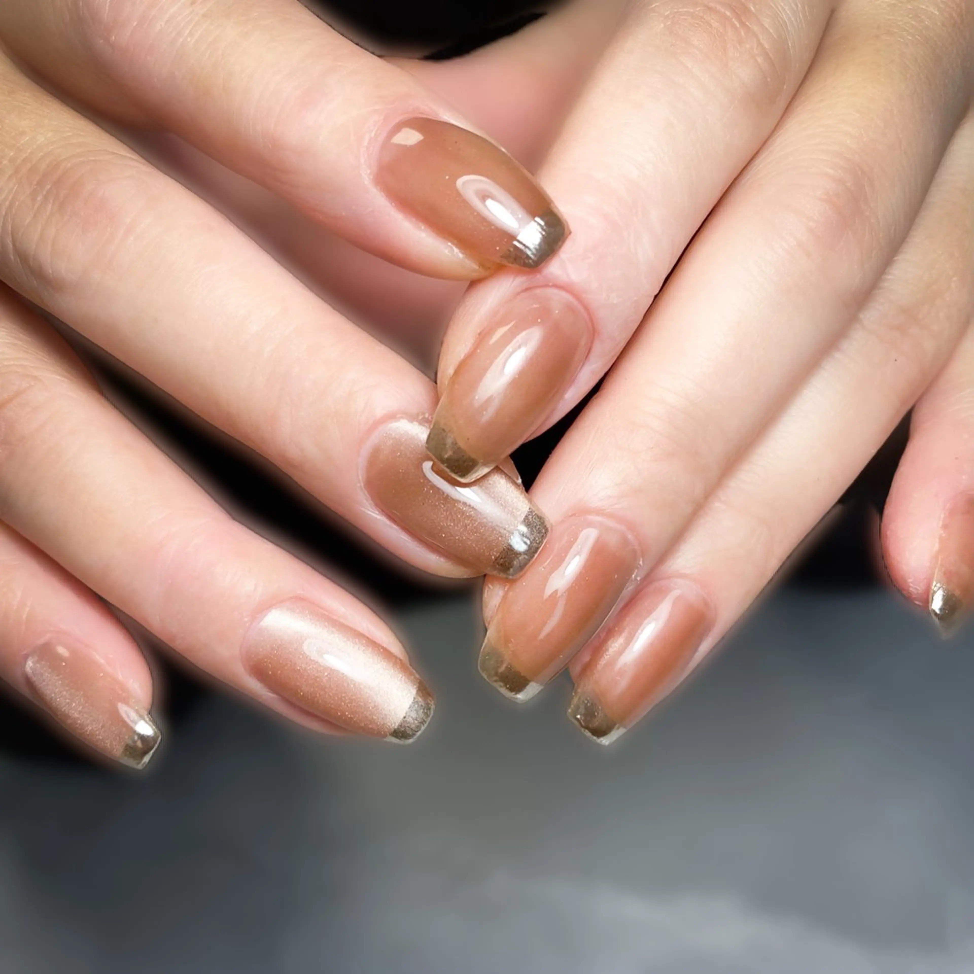 ネイル フレンチネイル ミラーネイル &.nail/ ニュアンス/持込み可のネイルデザイン