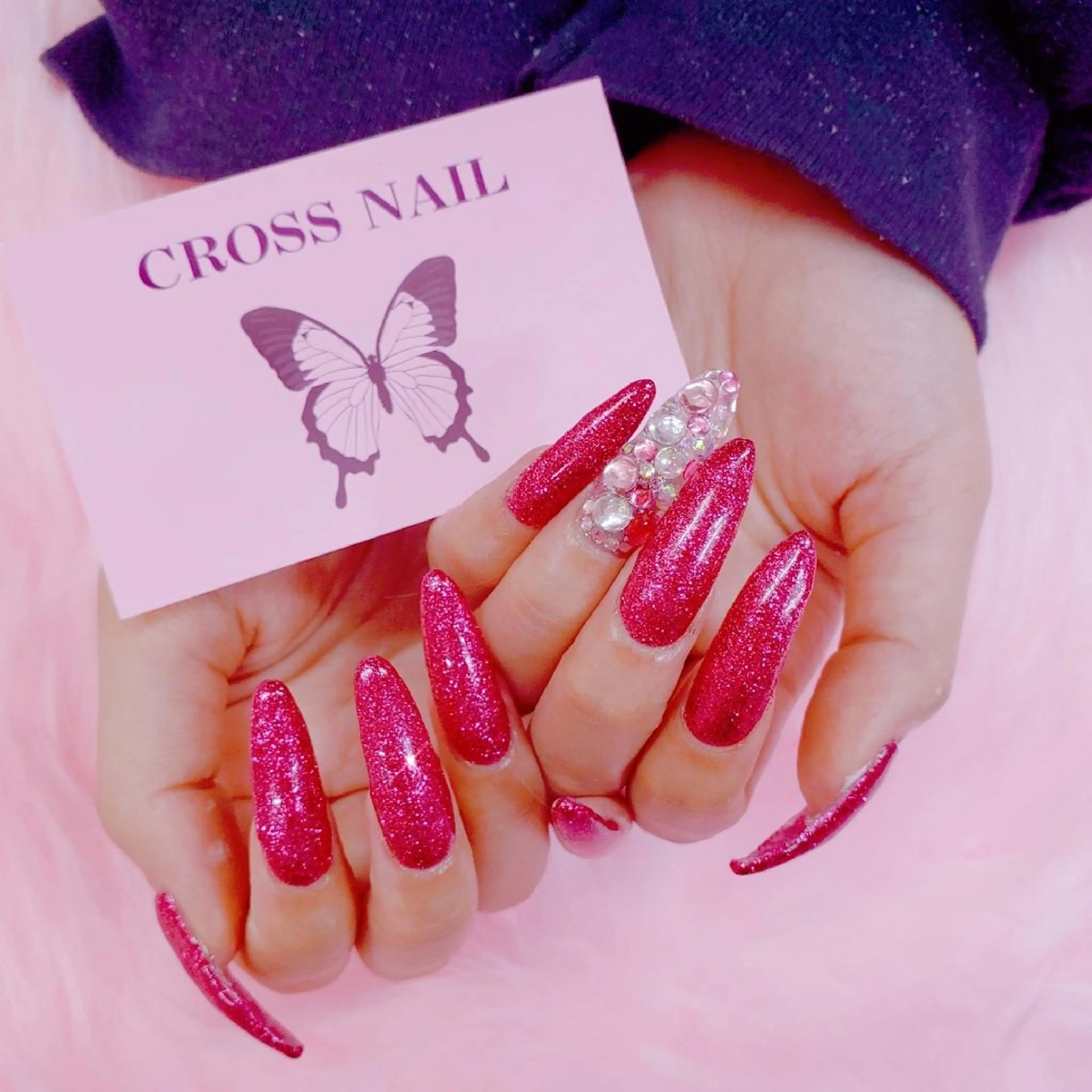 ネイル 長さ出し 氷ネイル・うるうるネイル 韓国ネイル ネイルチップ CROSS SALON/Lazy所属・CROSS  クロス　のネイルデザイン