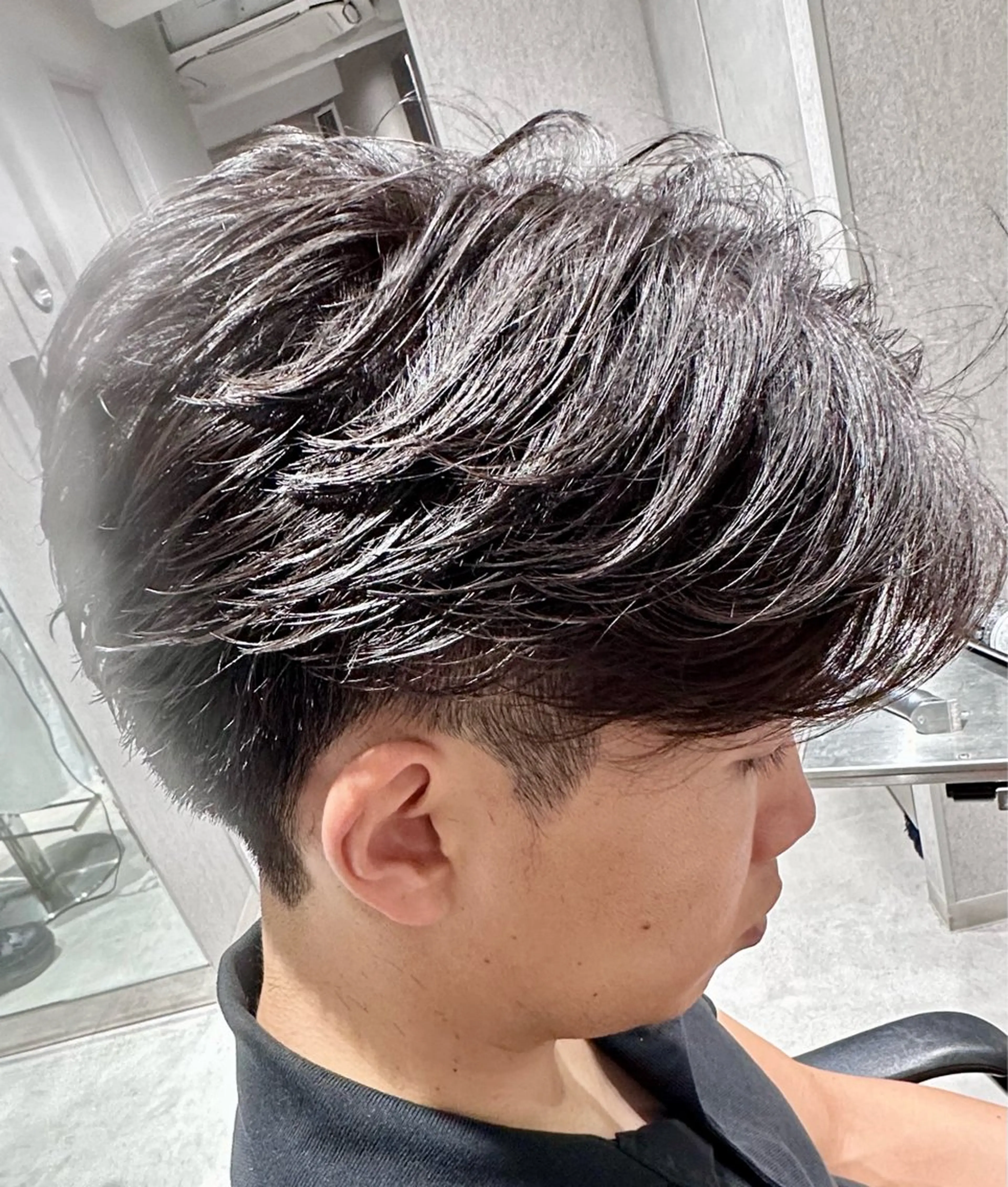 メンズ フェザーパーマ メンズパーマ カット 👑駅近メンズサロン パーマ特化北千住👑のヘアスタイル