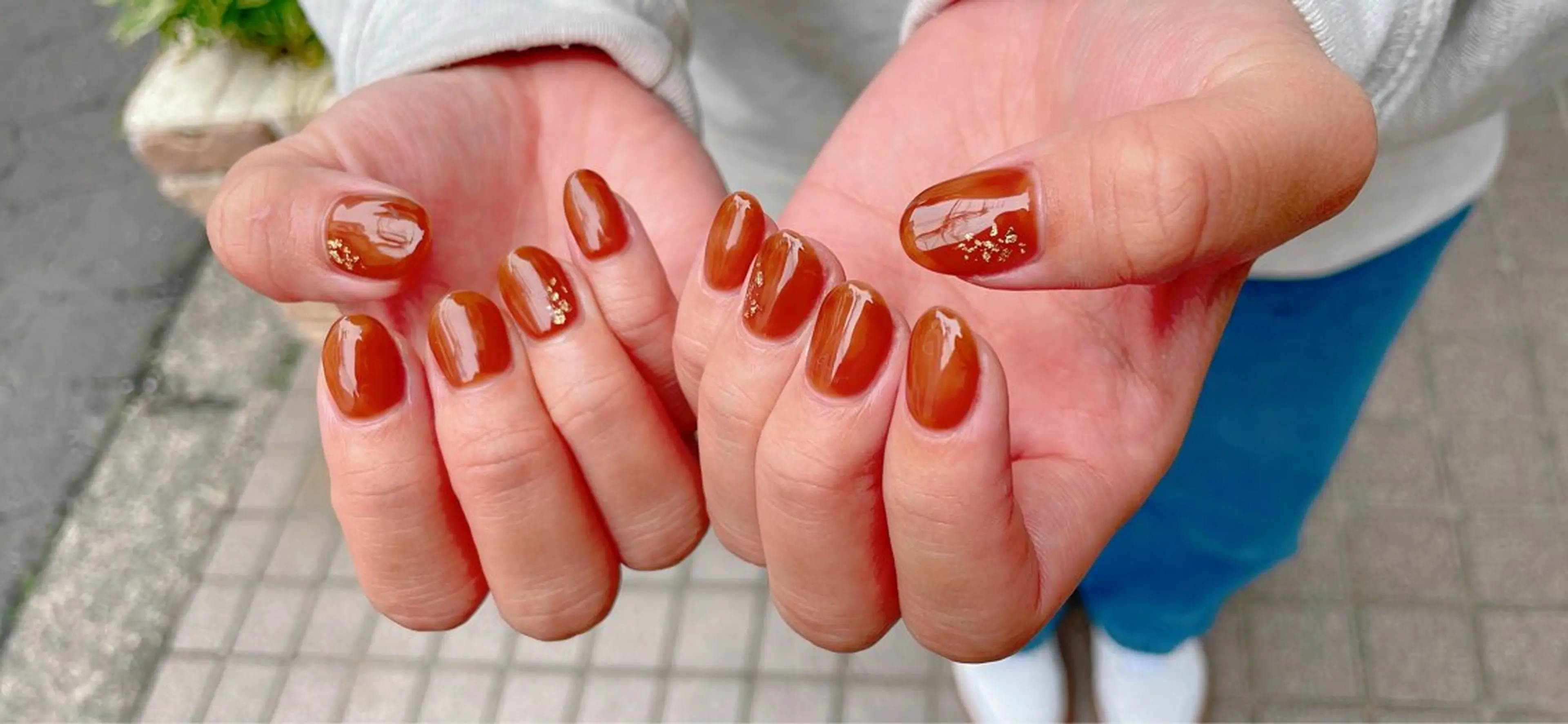 ネイル ブラウン ジェルネイル パラジェル 春ネイル nailroom  OHANA所属・nailroom OHANA🌴のネイルデザイン