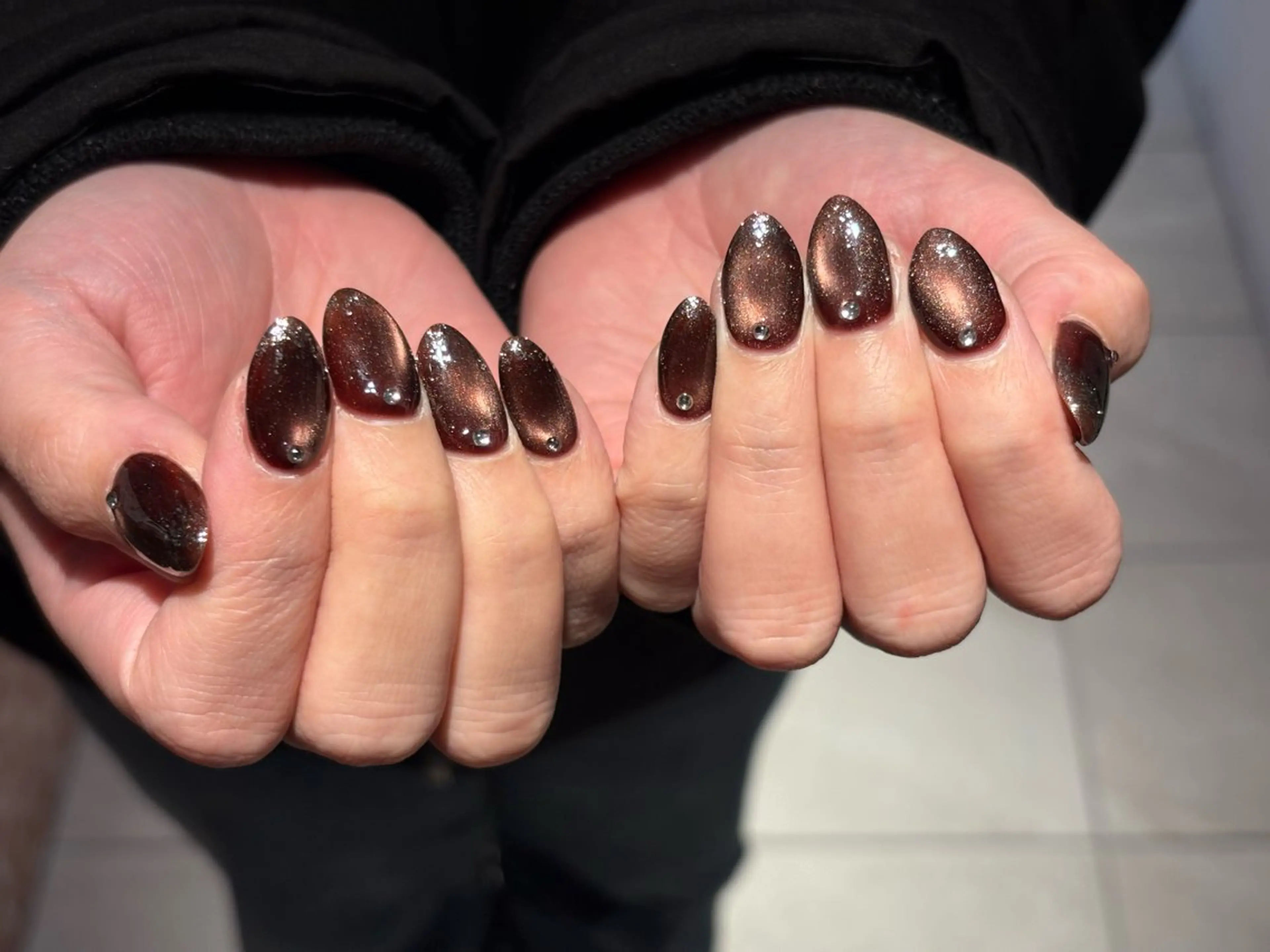 ネイル グラデーション ラメ(グリッター) ラメグラデーション ハンドネイル 祇園 彩寧のネイルデザイン