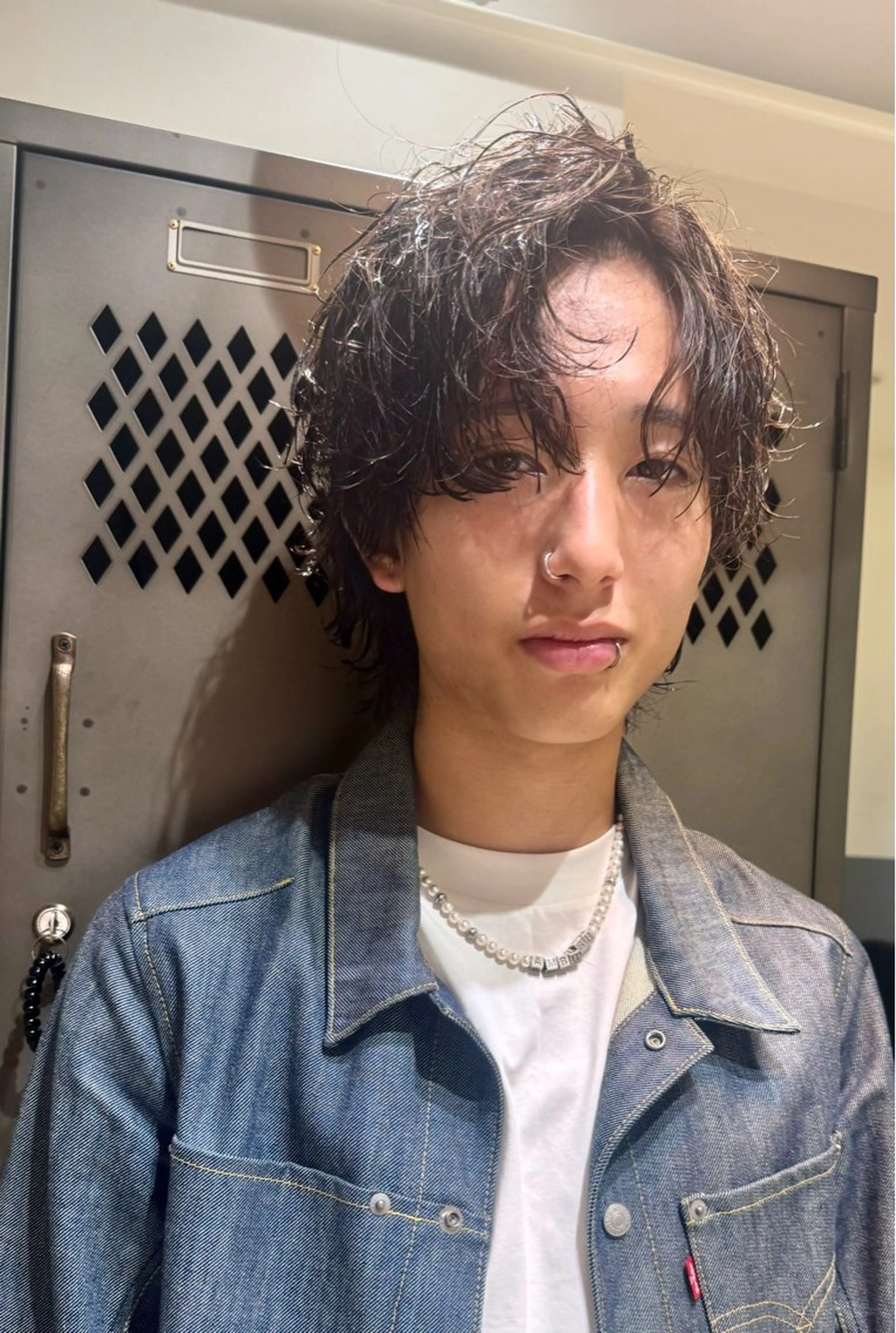 ミディアム パーマ メンズ 園田 将士のヘアスタイル