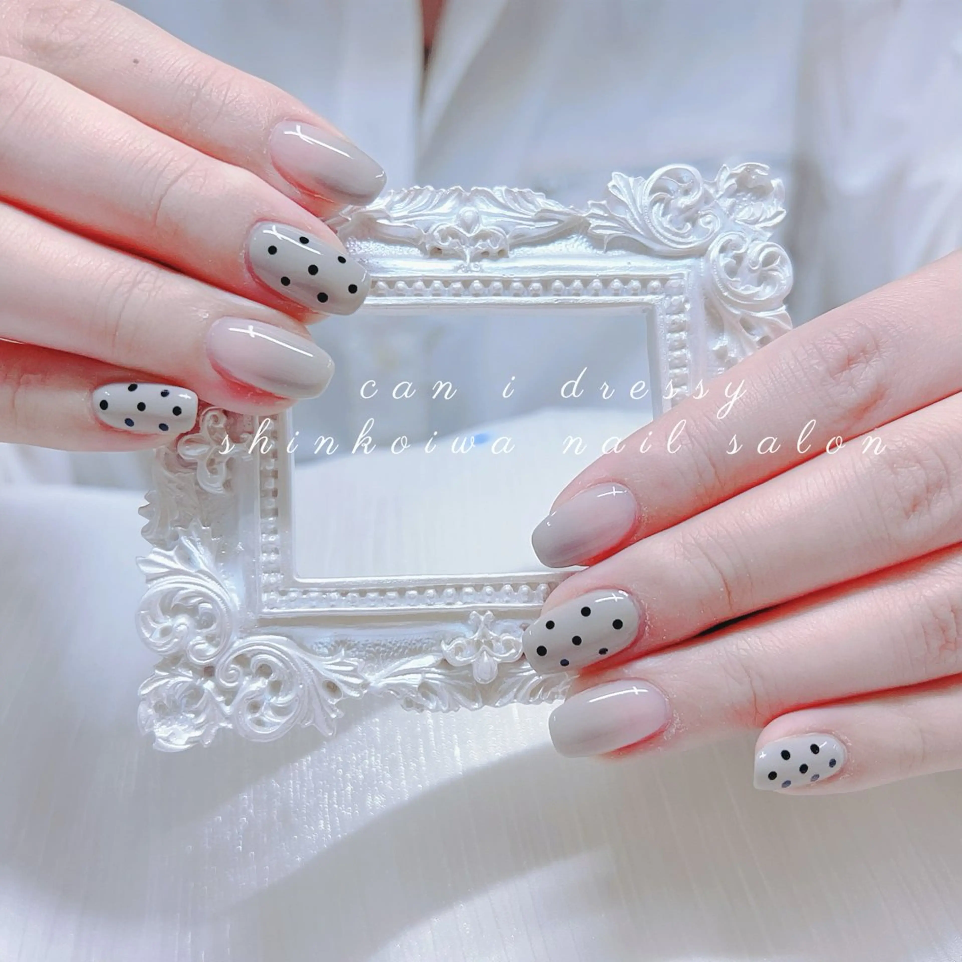 ネイル ドット オフィスネイル ぷっくりネイル シンプルネイル ハンドネイル キャンアイドレッシー 新小岩のネイルデザイン