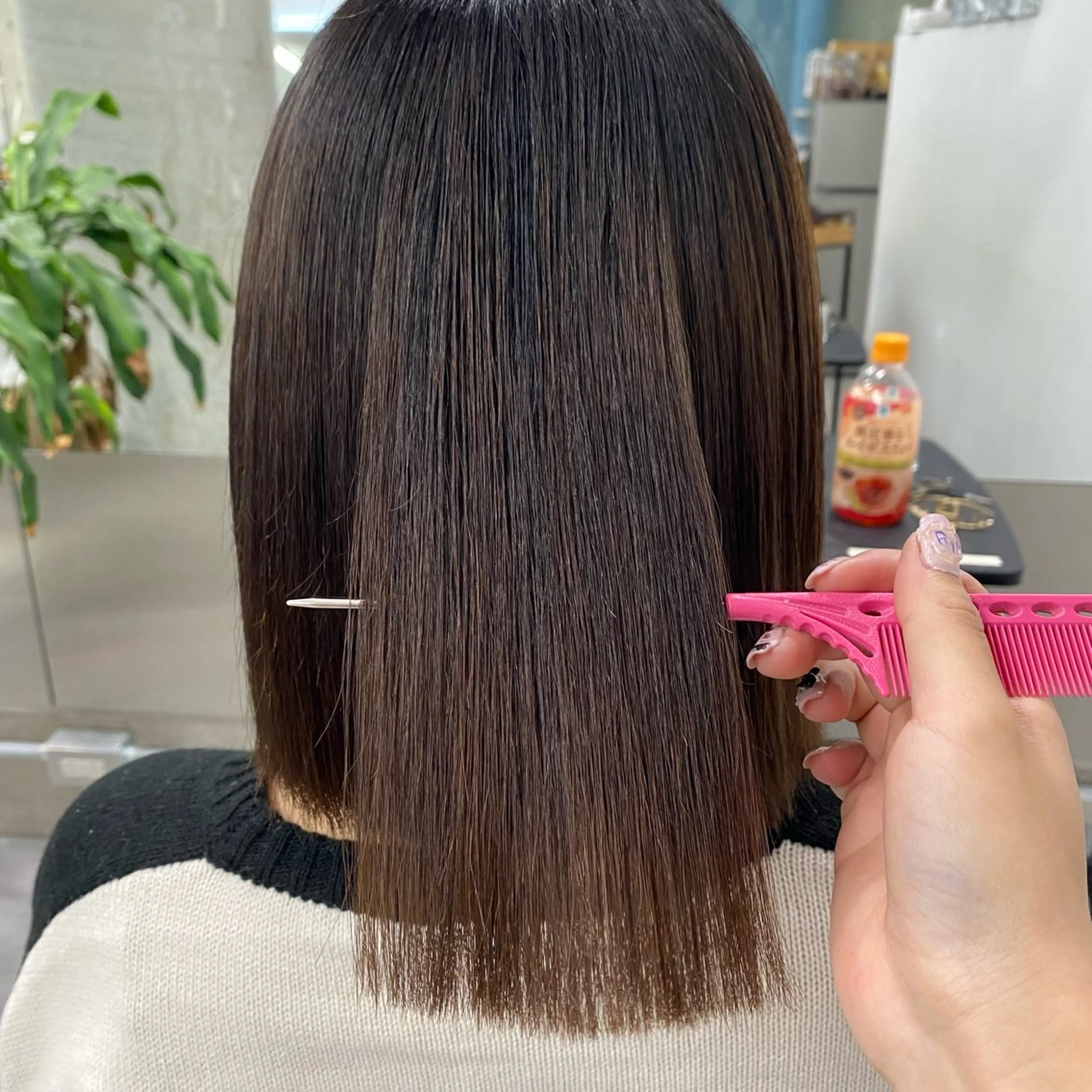 ミディアム パーマ 縮毛矯正 Welring hair salon所属・Runa/大人 かわいいハイトーンのヘアスタイル