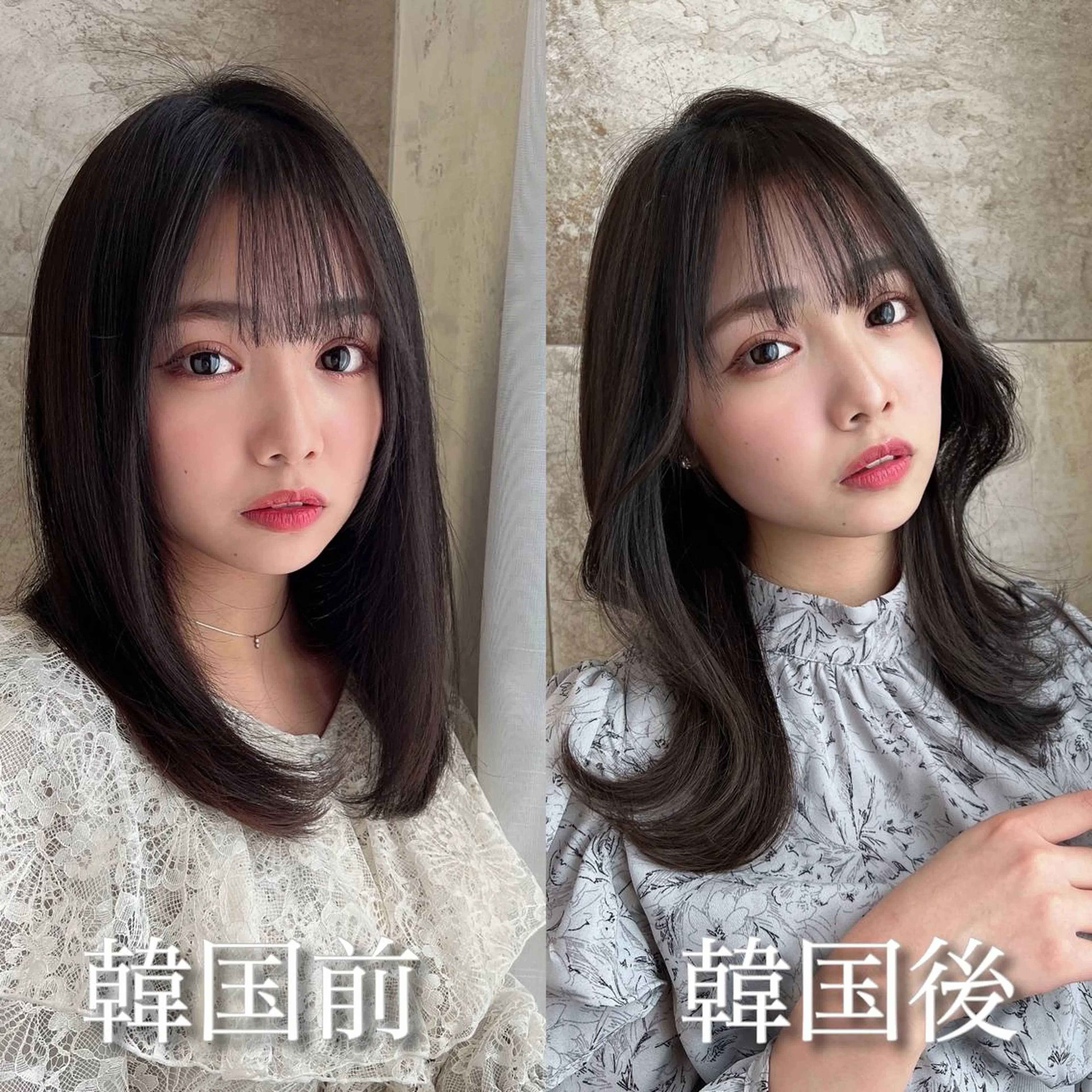 セミロング カラー カット ヘアカラー トリートメント レイヤーカット/ 顔周り 五島巨幹のヘアスタイル