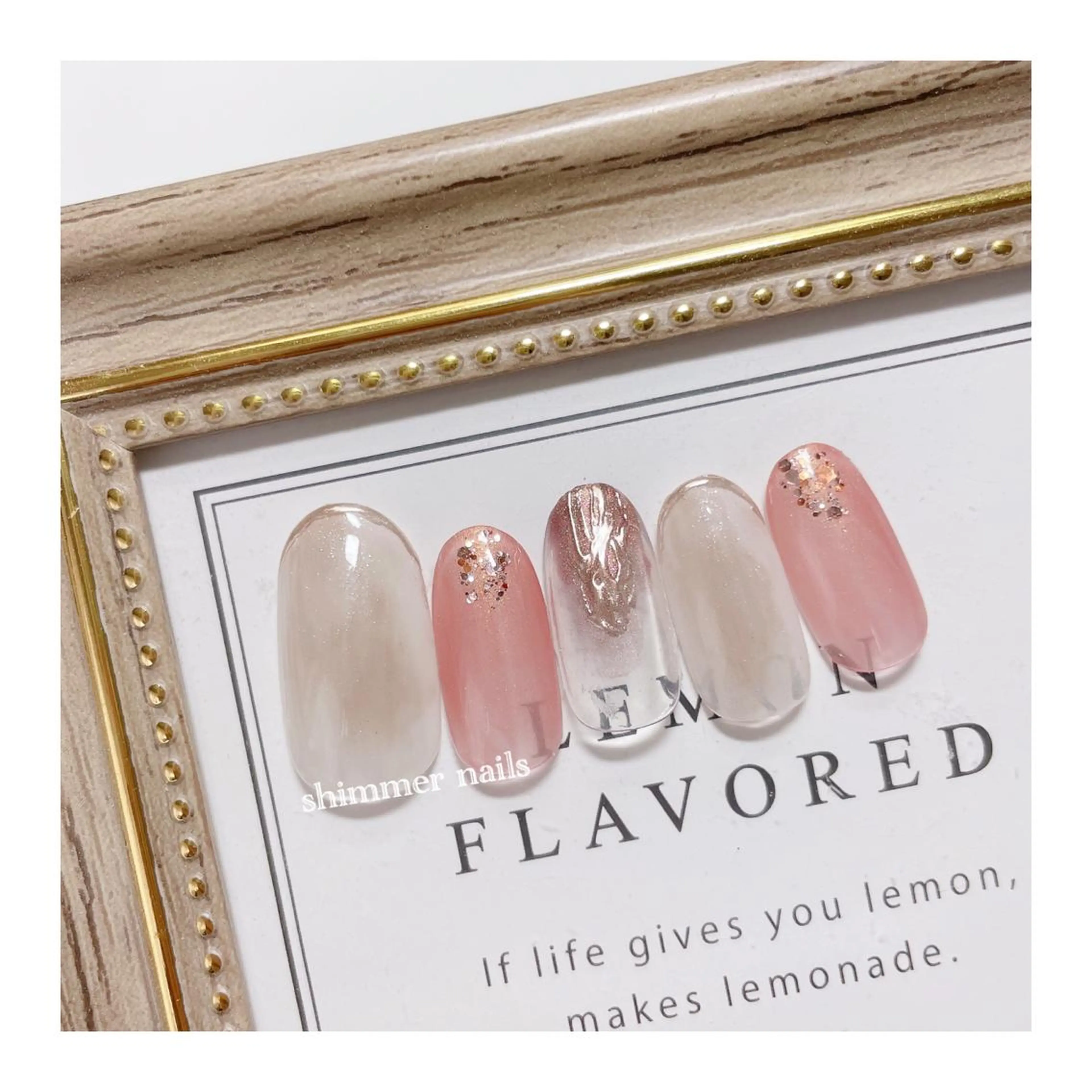 ネイル ピンク shimmer nailsのネイルデザイン