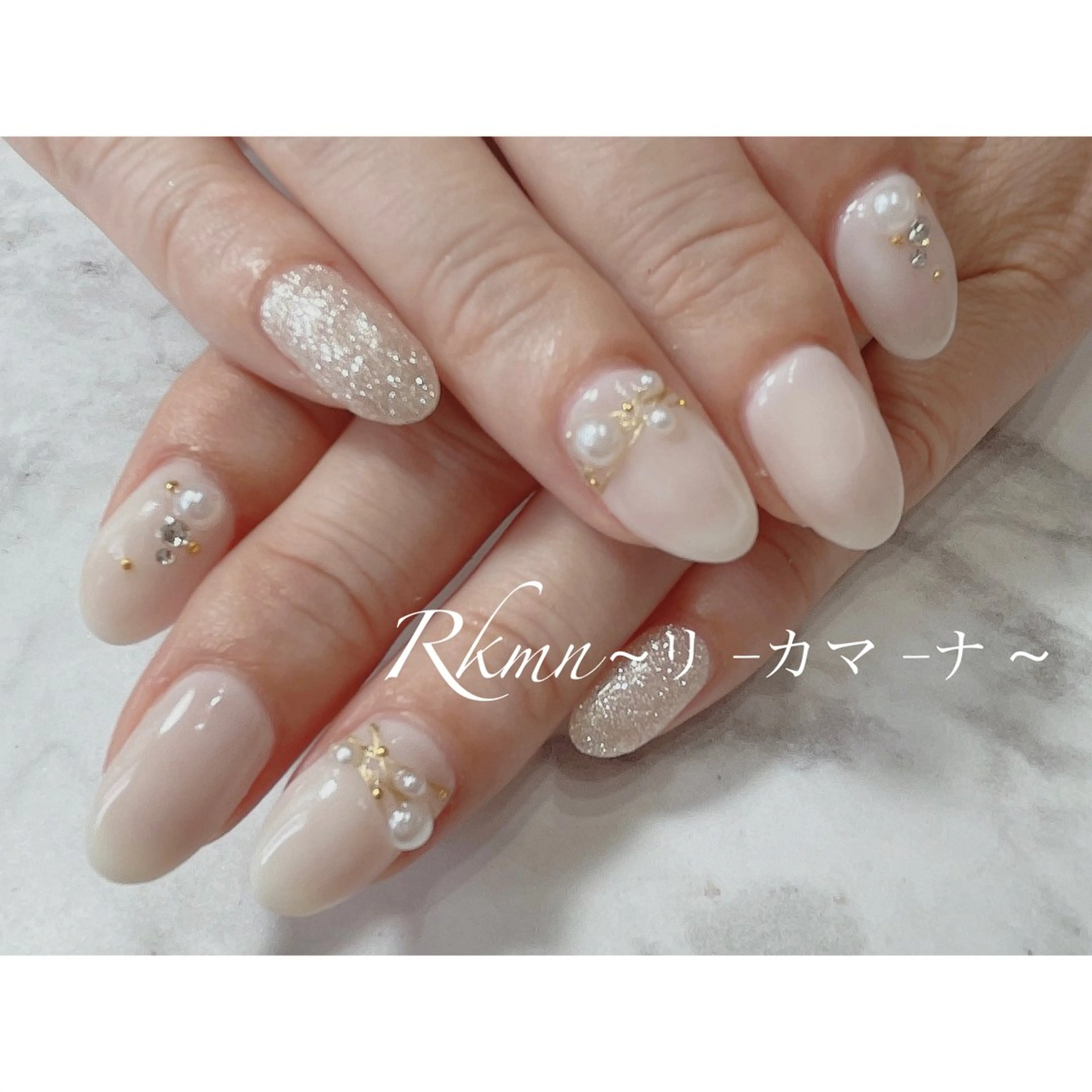 ネイル アートネイル キラキラネイル ラメ(グリッター) ミラーネイル 春ネイル ハンドネイル フットネイル ハンドケア Rkmn ~リ-カマ-ナ~のネイルデザイン