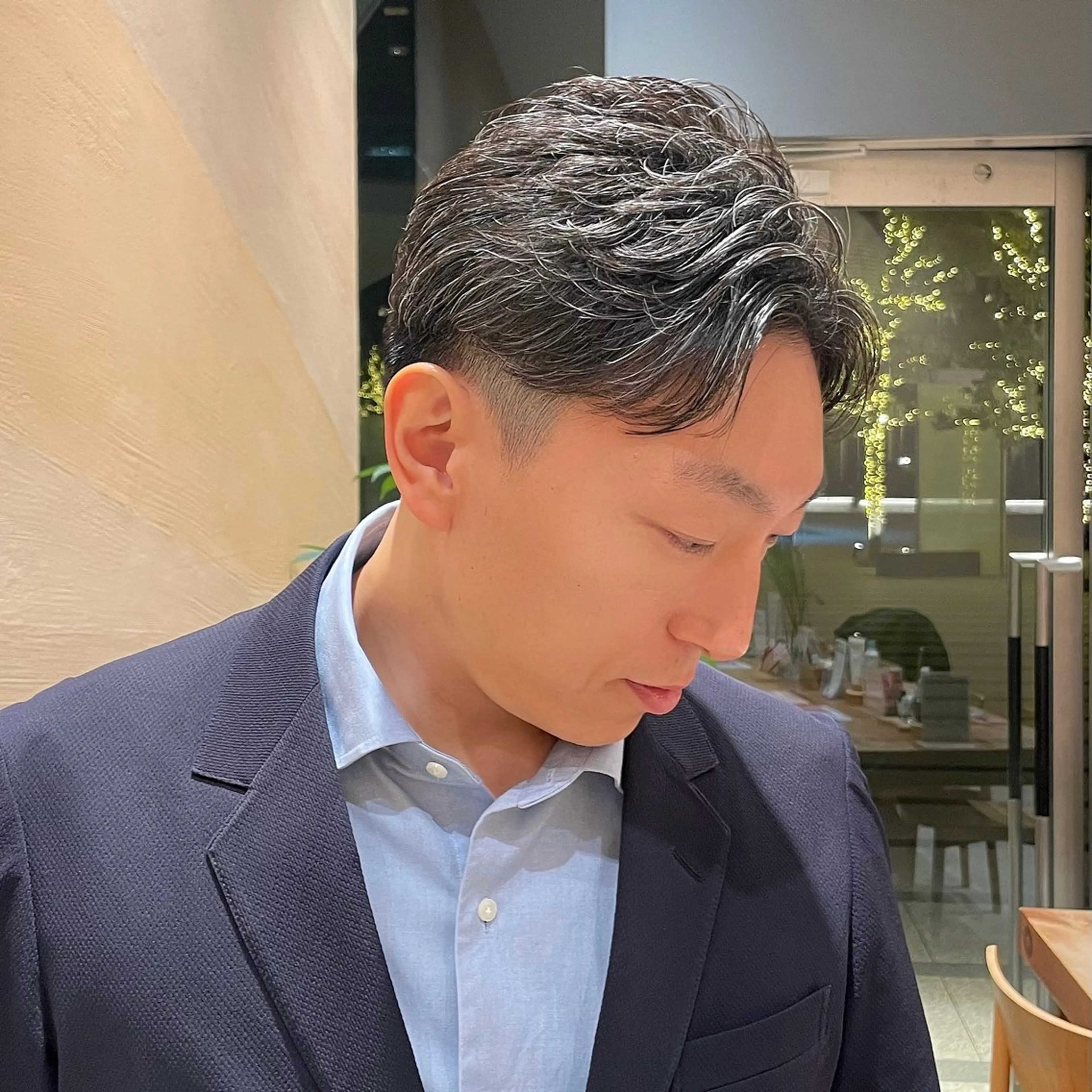 メンズ カット パーマ 箭内葉月/メンズ👔 ワンカールパーマのヘアスタイル