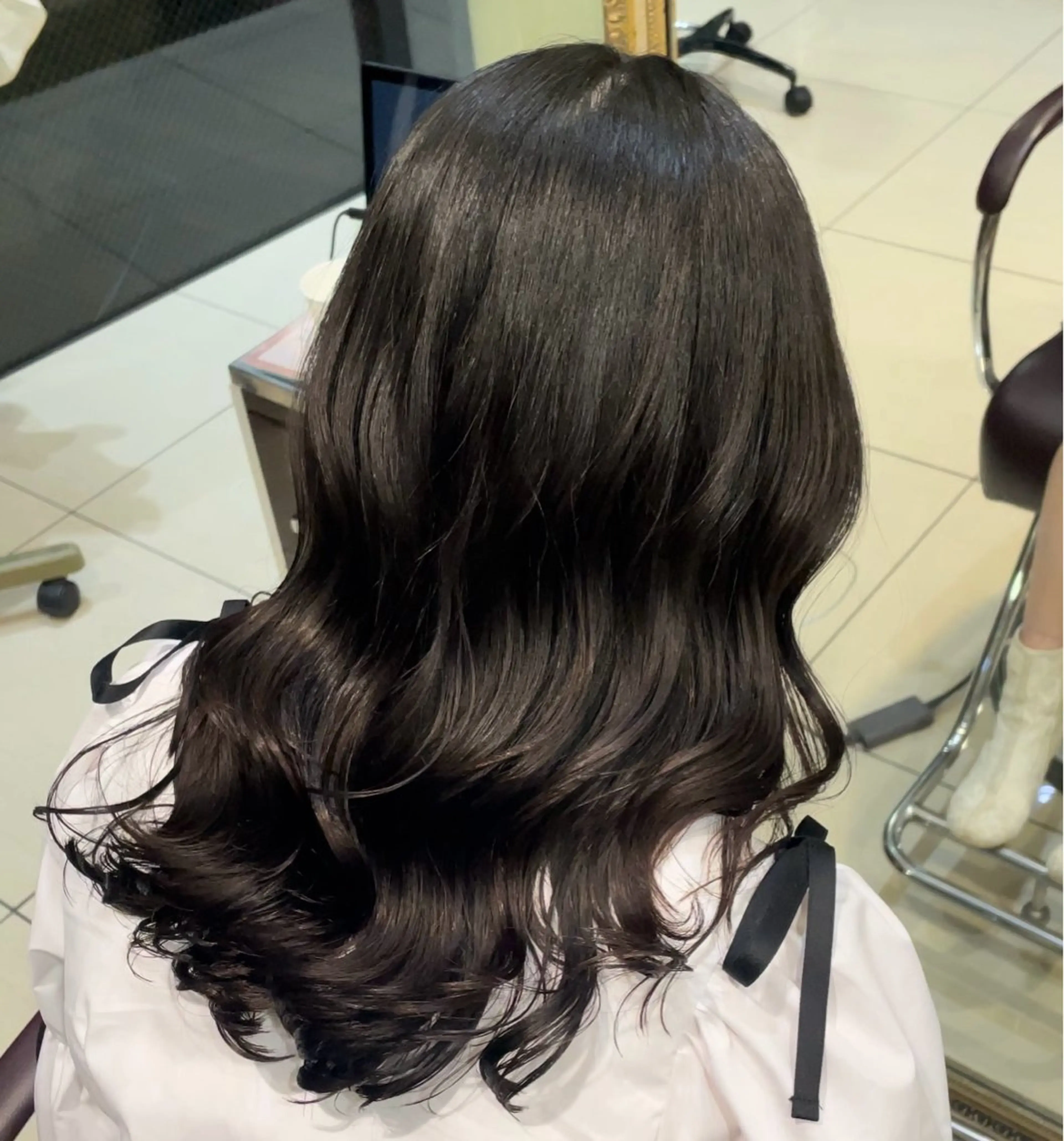 セミロング パーマ セミロングパーマ 韓国風ヘア デジタルパーマ パーマ 韓国風/コテ巻き風 パーマ/表参道/るいのヘアスタイル