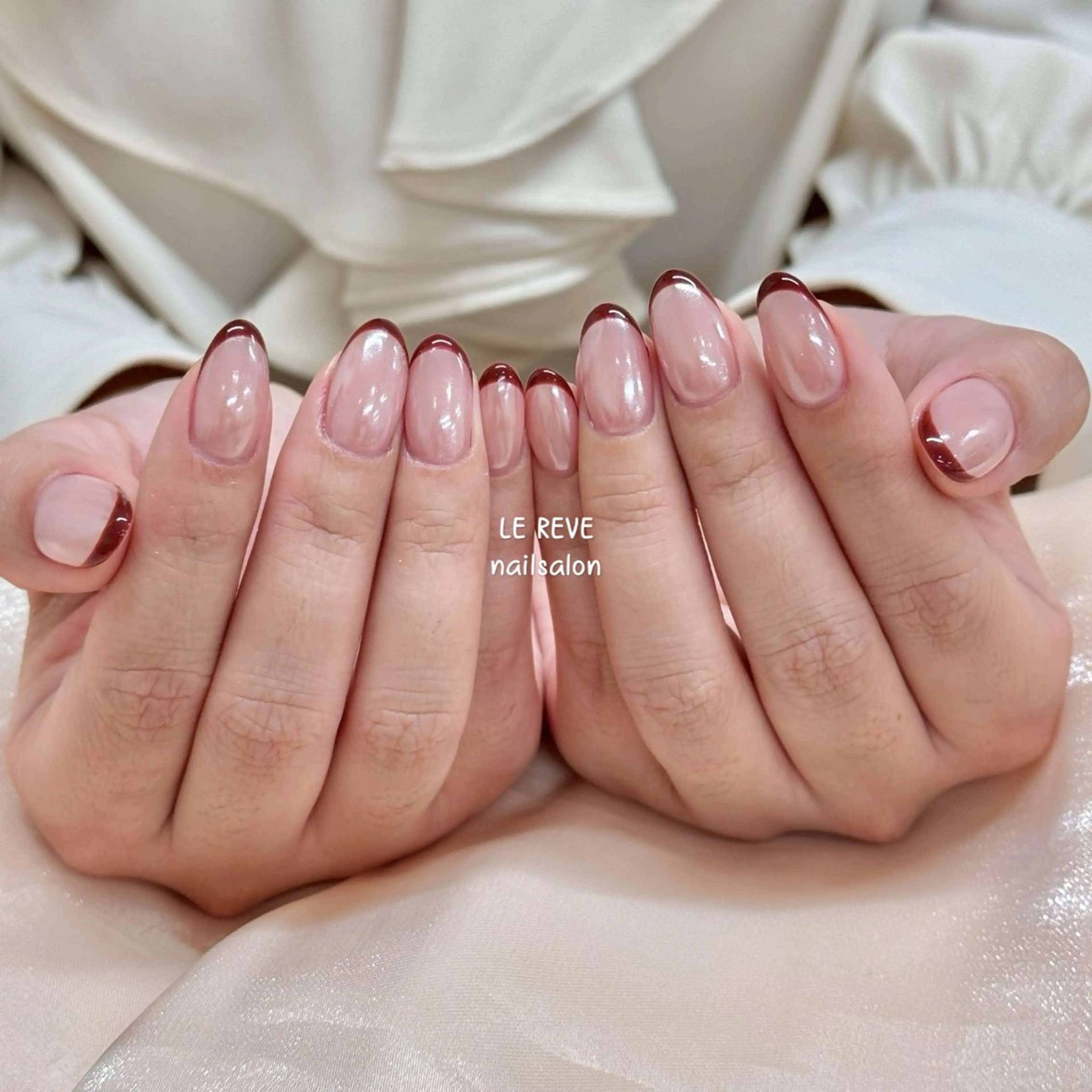 ネイル 韓国ネイル ニュアンスネイル シンプルネイル 春ネイル ワンホンネイル ハンドネイル LE REVE nailsalonのネイルデザイン