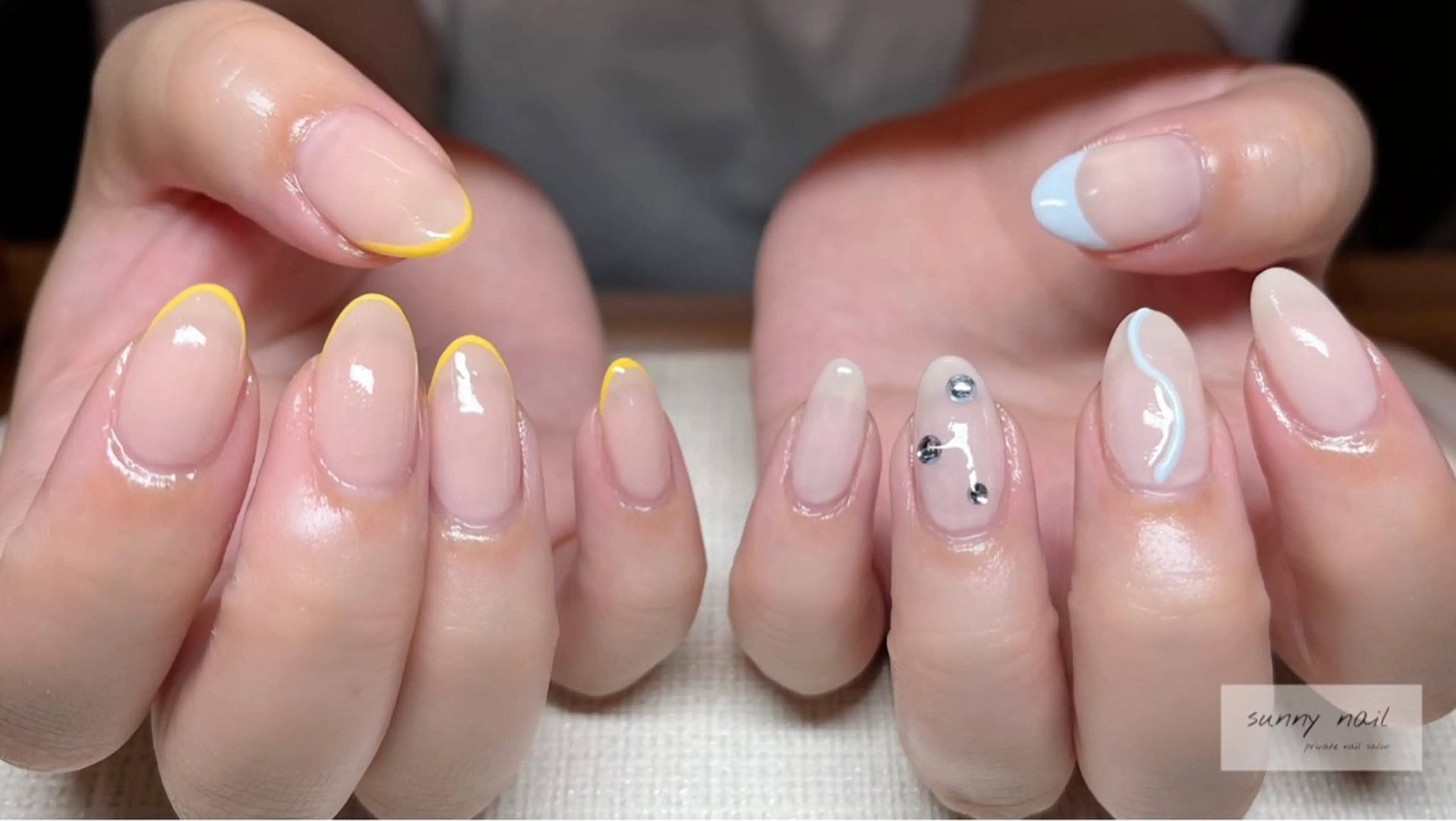 ネイル フレンチネイル 水色 sunny nailのネイルデザイン