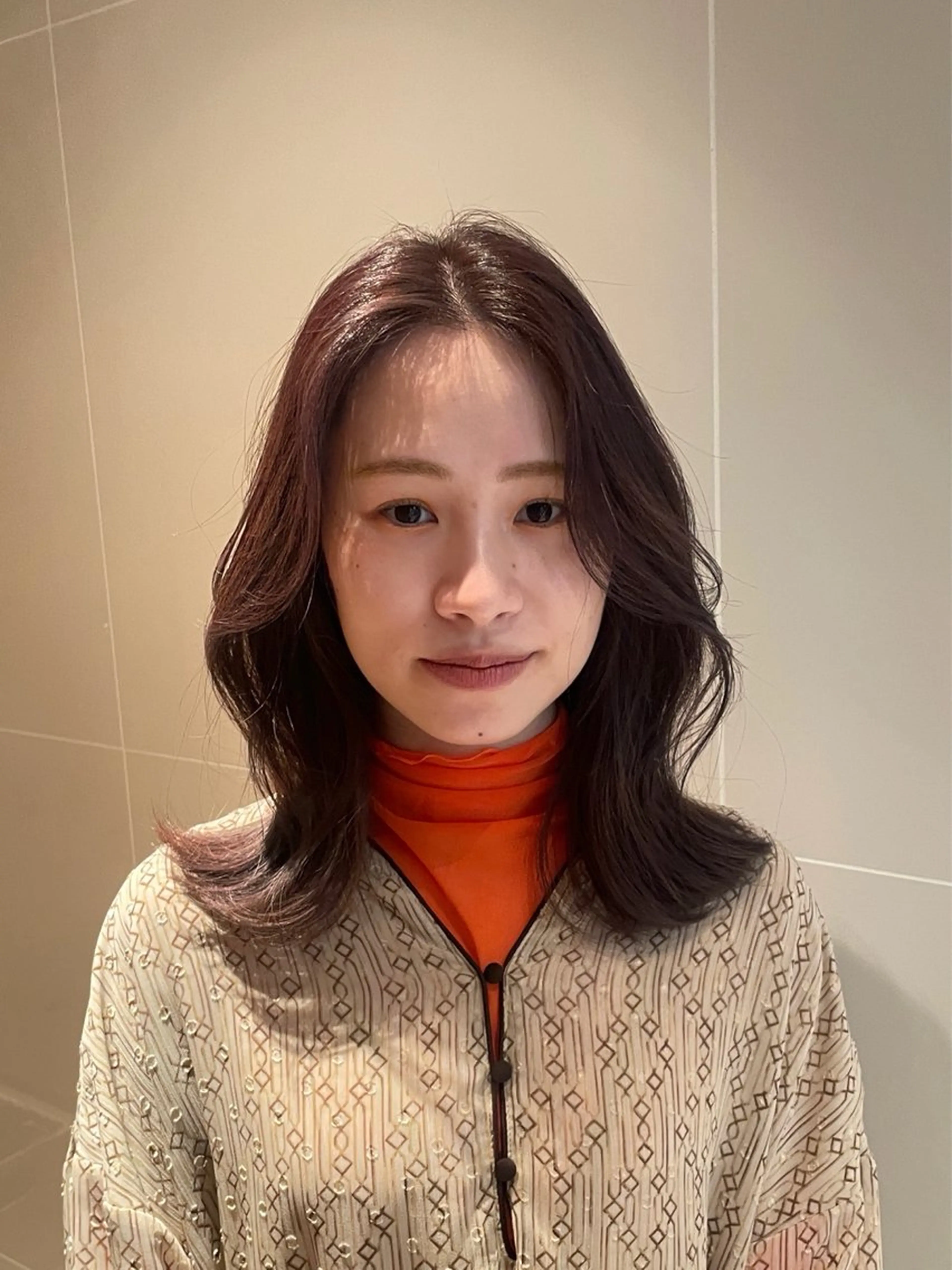 ミディアム カラー ヘアカラー 縮毛矯正/レイヤー /ひかるのヘアスタイル