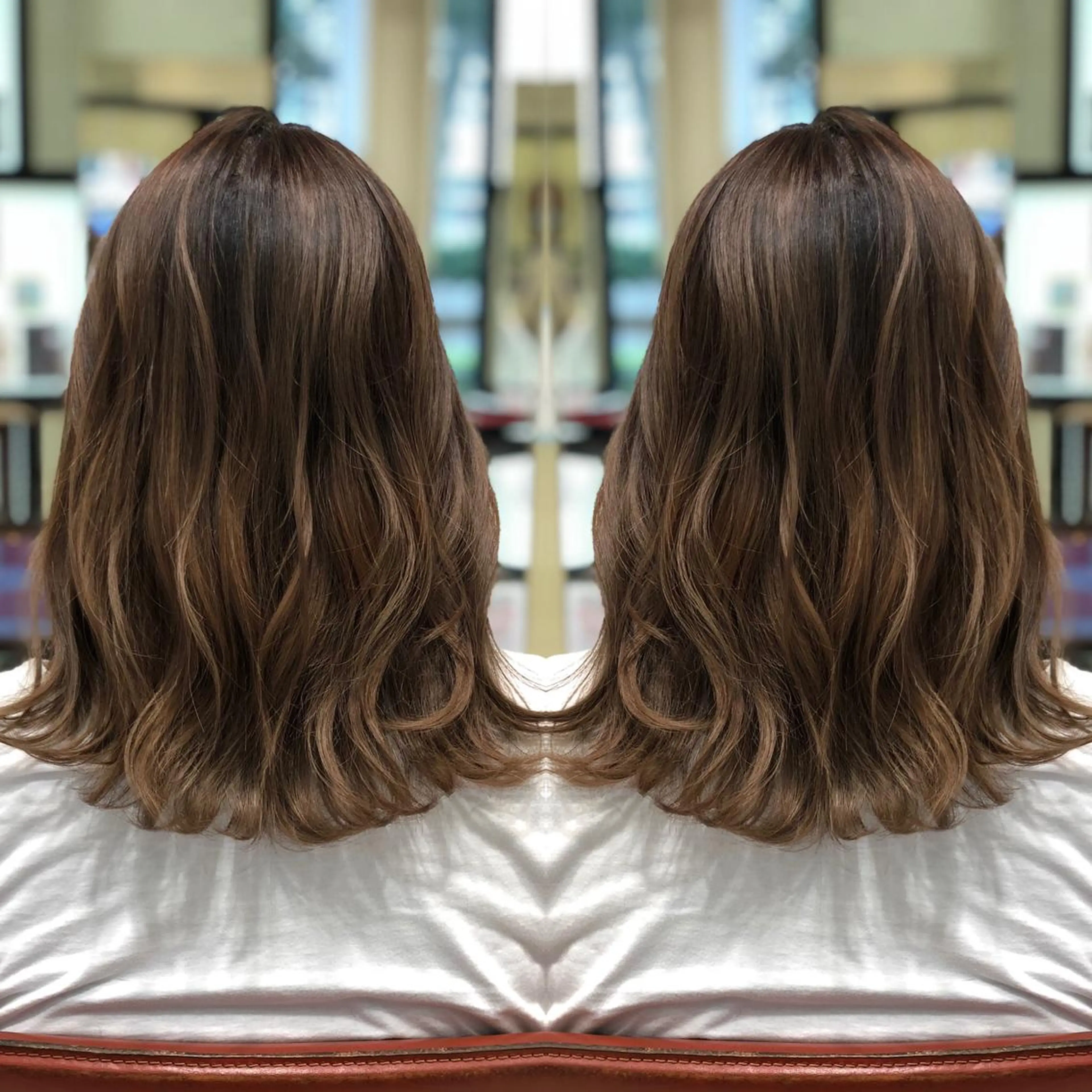 ミディアム ヘアカラー Y Uのヘアスタイル