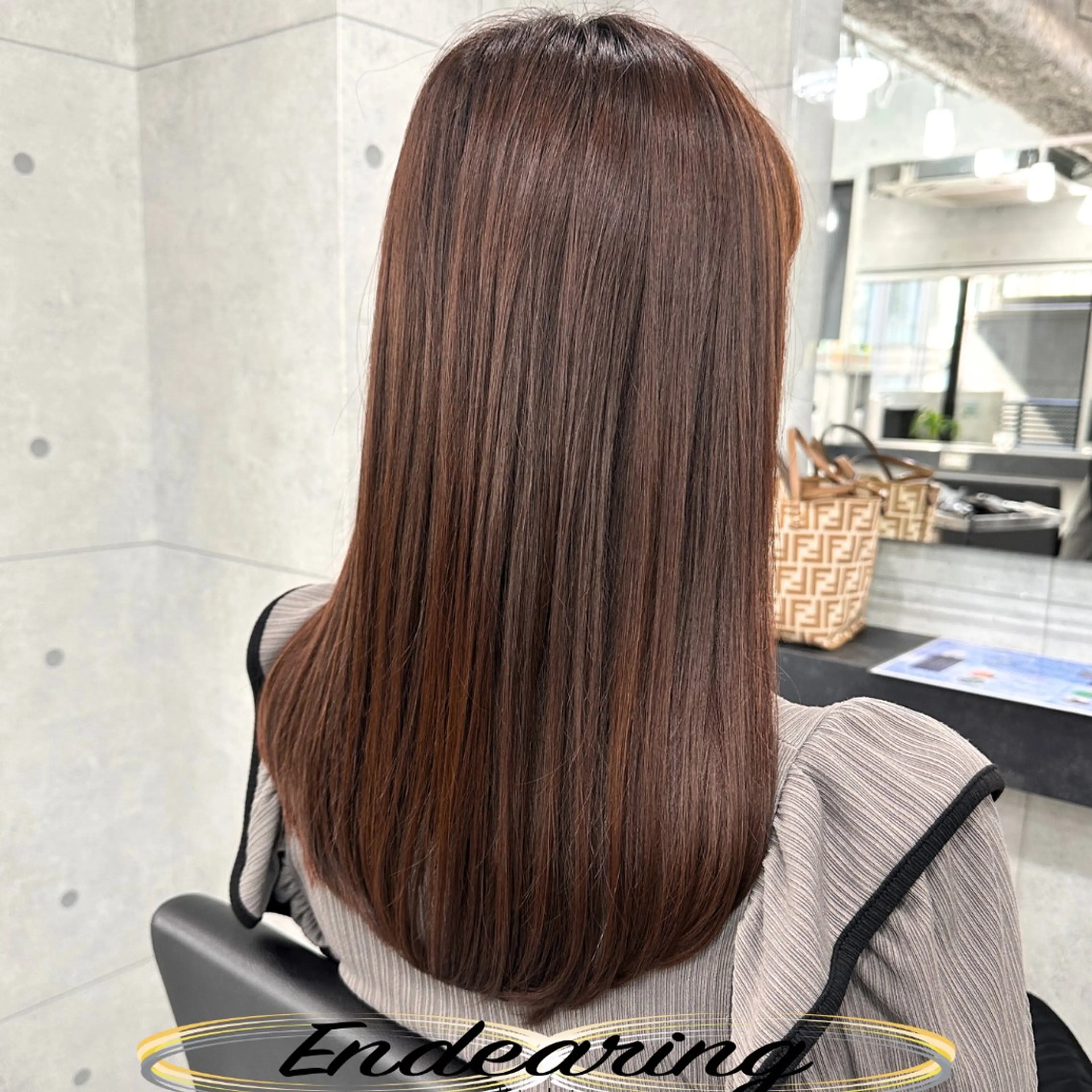 カラー ベージュカラー オレンジ オレンジベージュ カット ヘアカラー Endearing 銀座/レイヤーカットのヘアスタイル