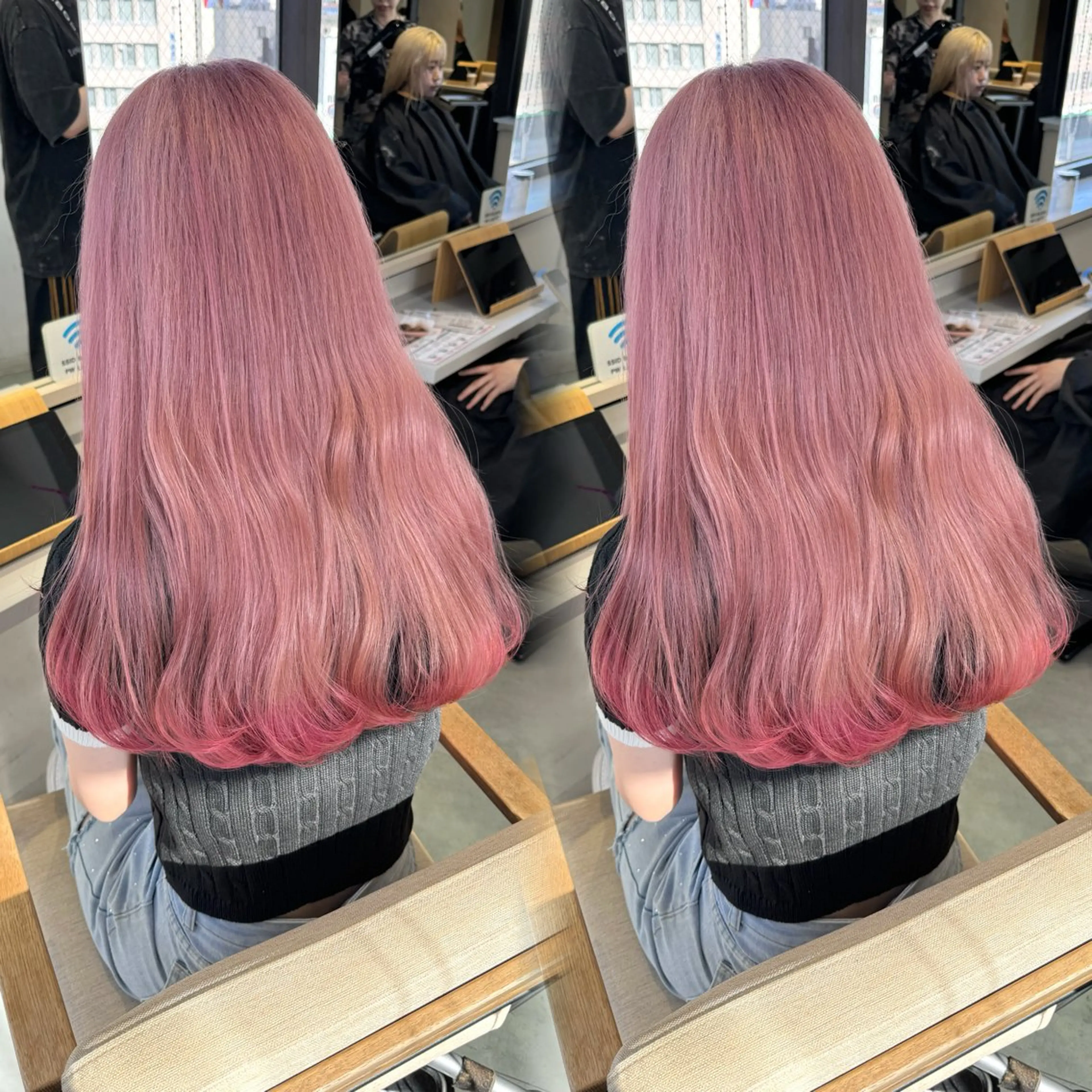 ロング カラー ベージュカラー ブリーチ ケアブリーチ デザインカラー ダブルカラー ヘアカラー トリートメント fuka/梅田/ ミルクティーベージュのヘアスタイル