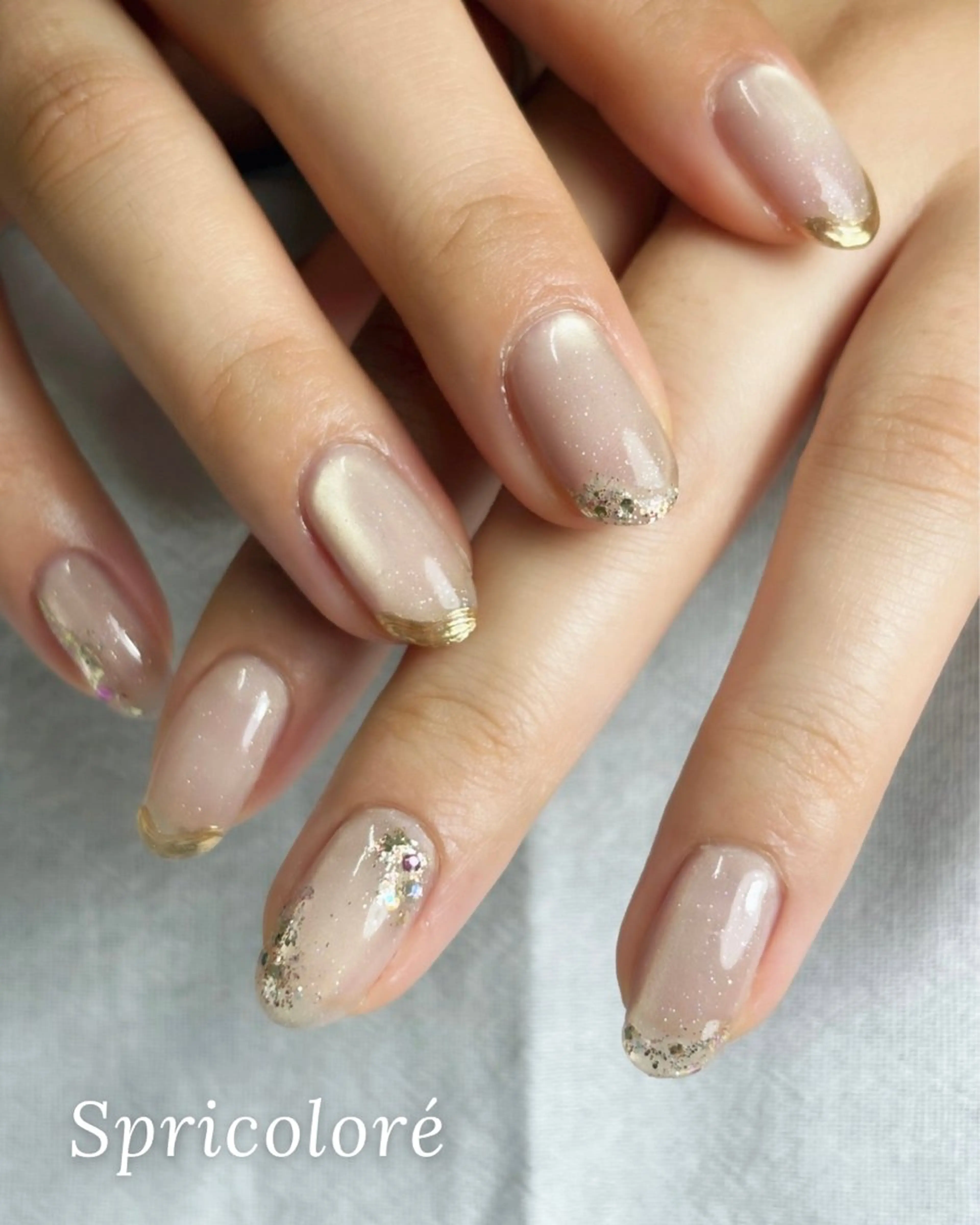ネイル 成人式 ゴールド マグネットネイル 持ち込み ニュアンスネイル Spricoloré(スプリコローレ)所属・Spricoloré ／harunaのネイルデザイン