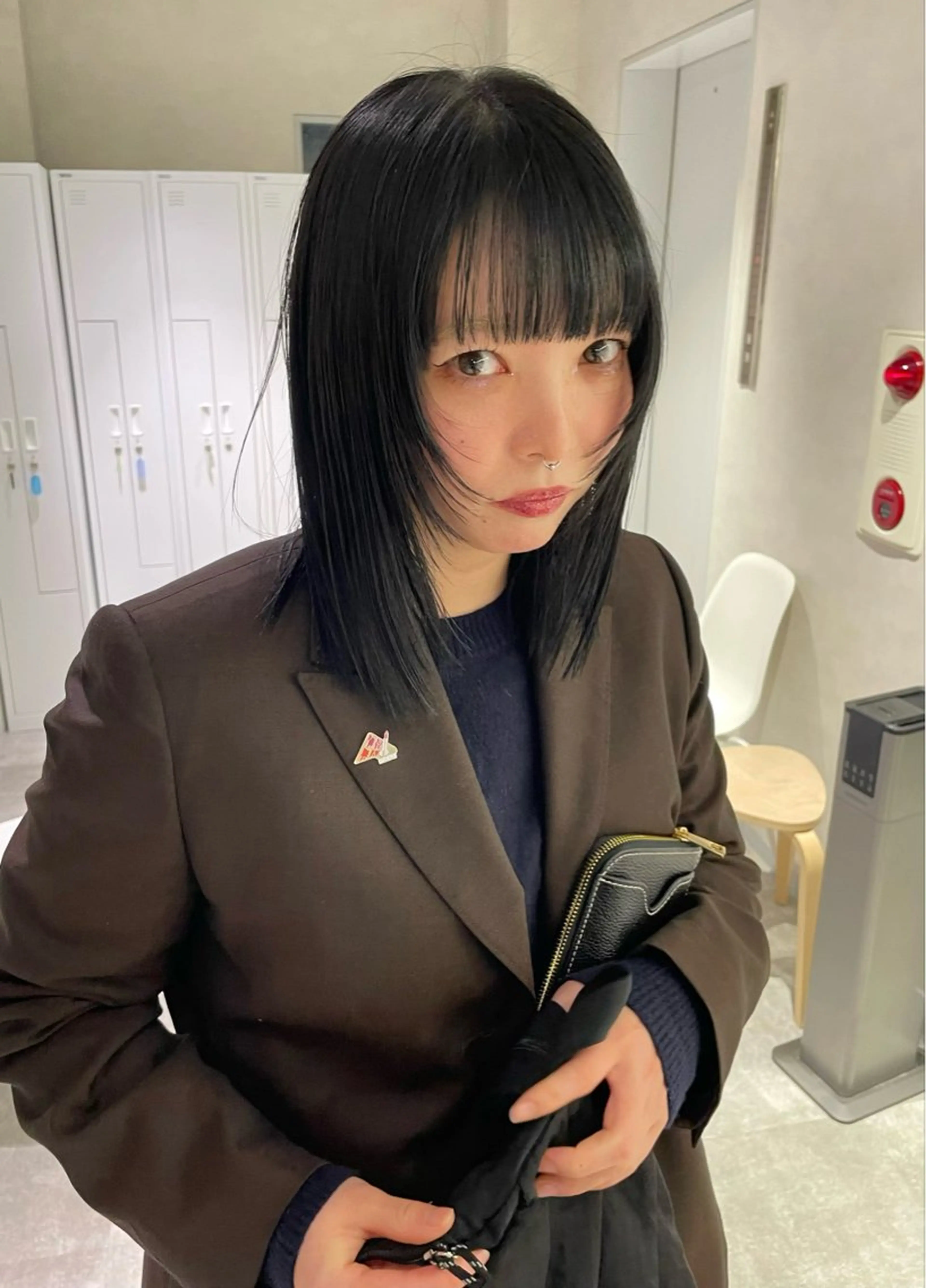 セミロング 顔周りカット レイヤーカット 細山田 りゅうせいのヘアスタイル