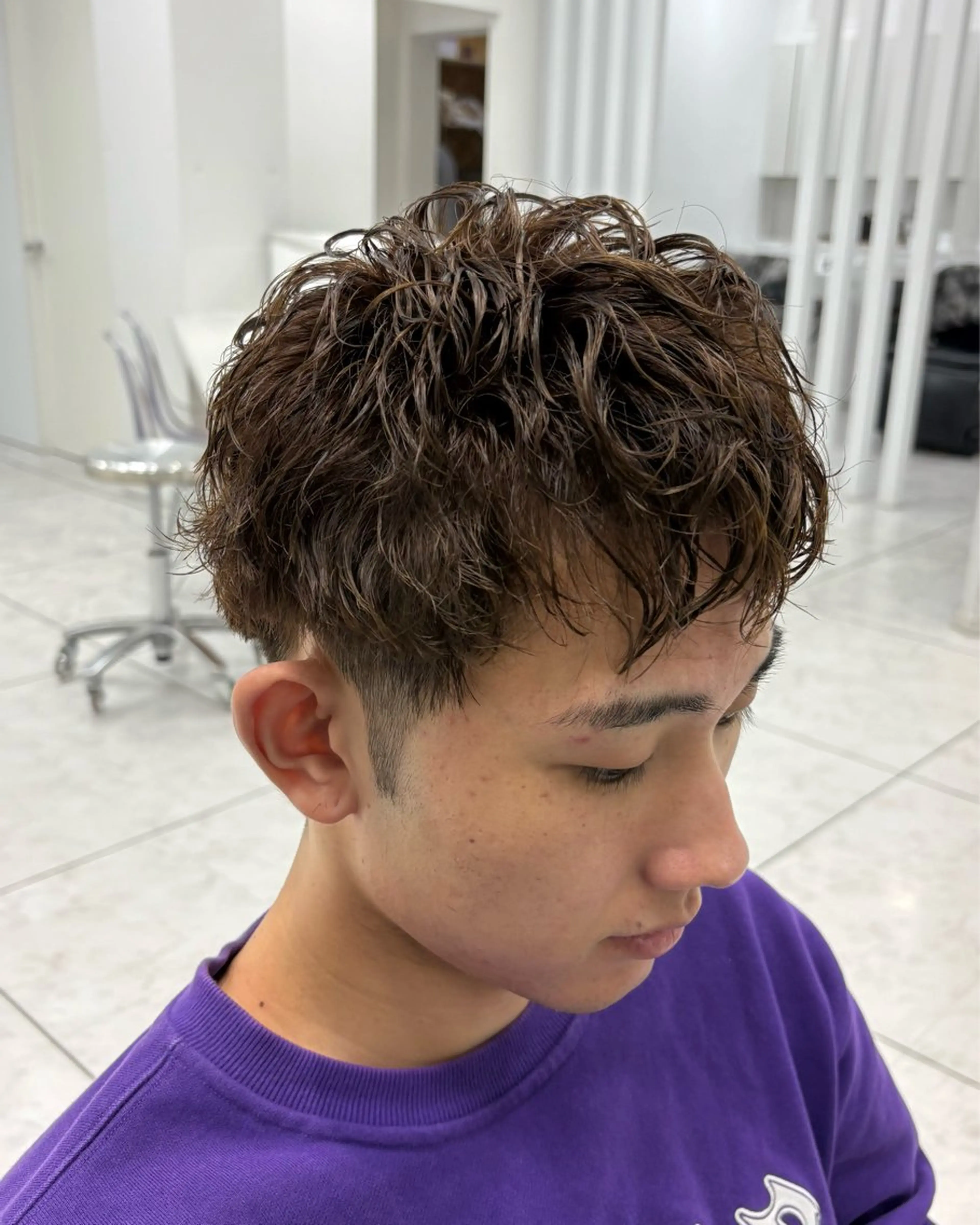 ショート カラー パーマ メンズ メンズパーマ Ace men's salon 岡崎店所属・水谷 璃温のヘアスタイル