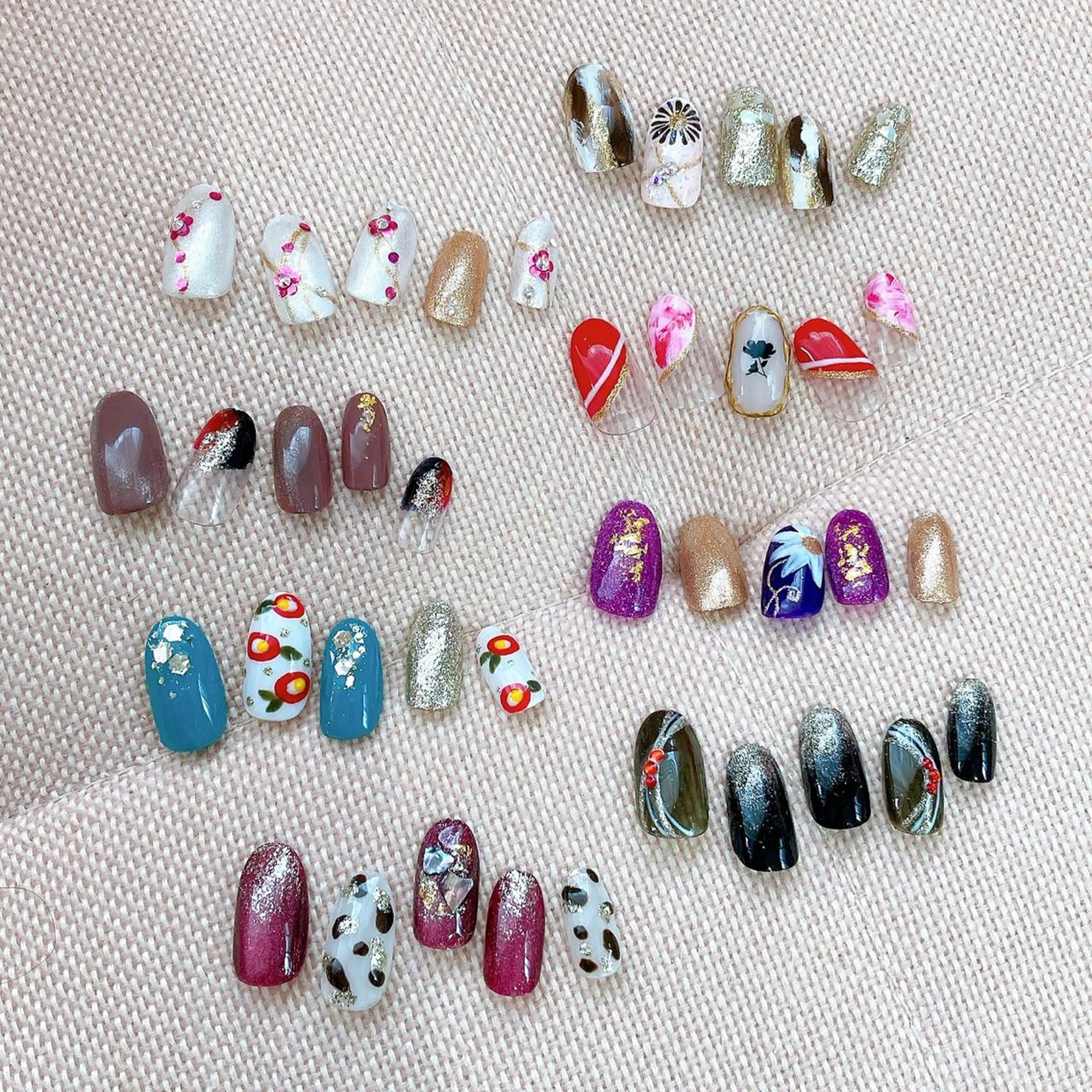 セミロング カラー パーマ ヘアアレンジ メンズ キッズ ネイル マツエク・マツパ 成人式 成人式 アートネイル 成人式 Salon Ｋのネイルデザイン