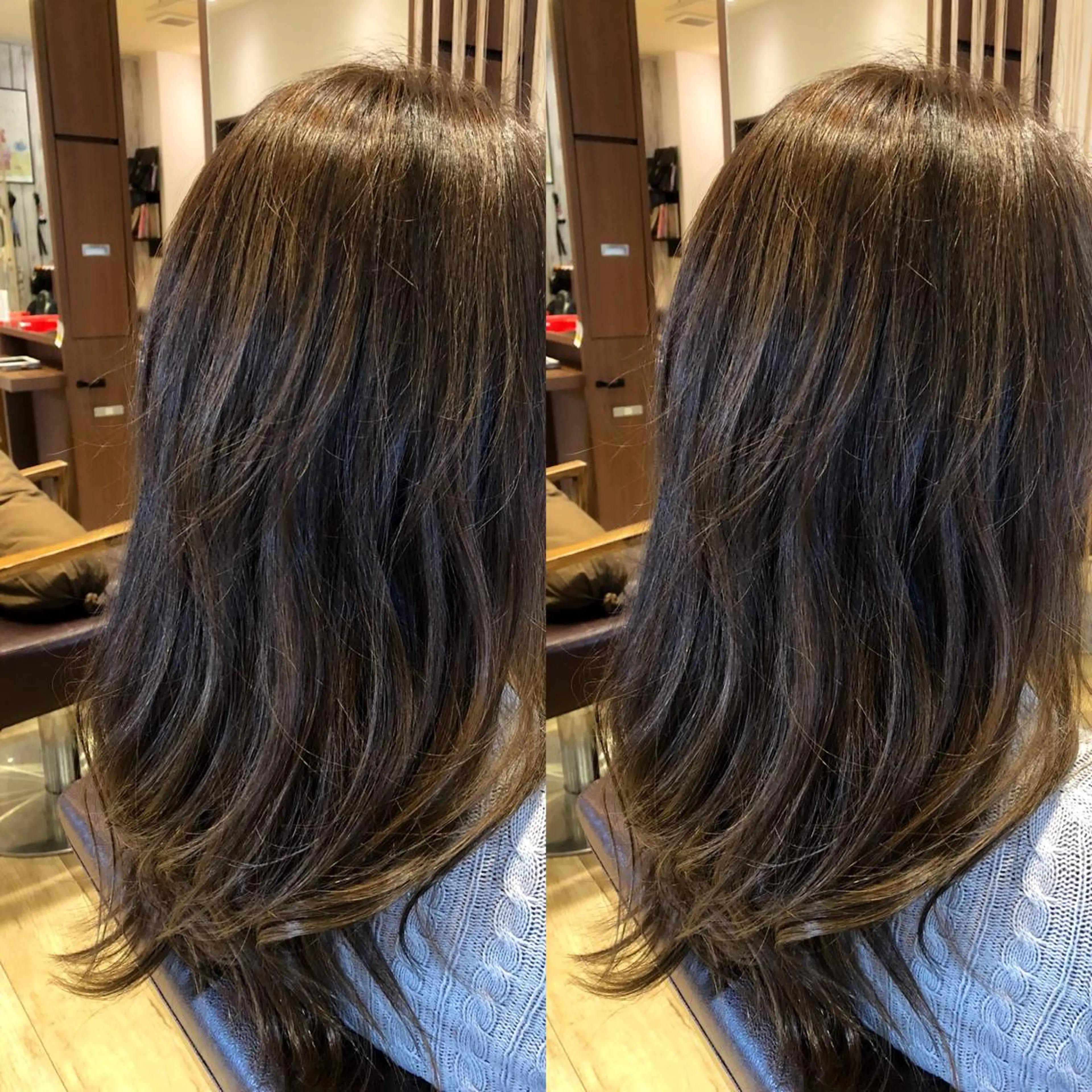 カラー アッシュ アッシュグレー ハイライトカラー 高橋 瑞季のヘアスタイル