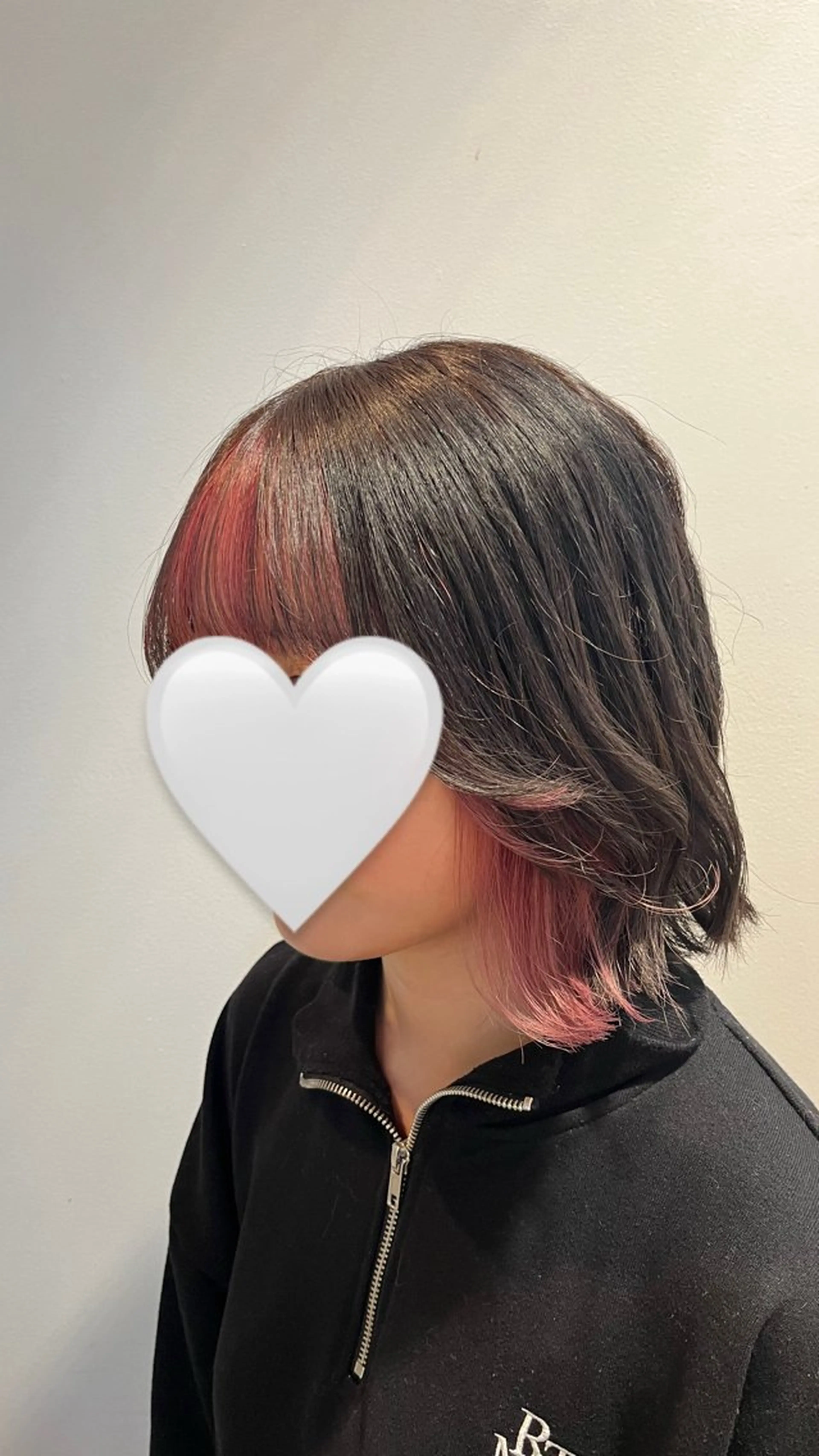 カラー ミストバング  フェイスフレーミング ピンクカラー ヘアカラー トリートメント インナーカラー♡ Nanakoのヘアスタイル