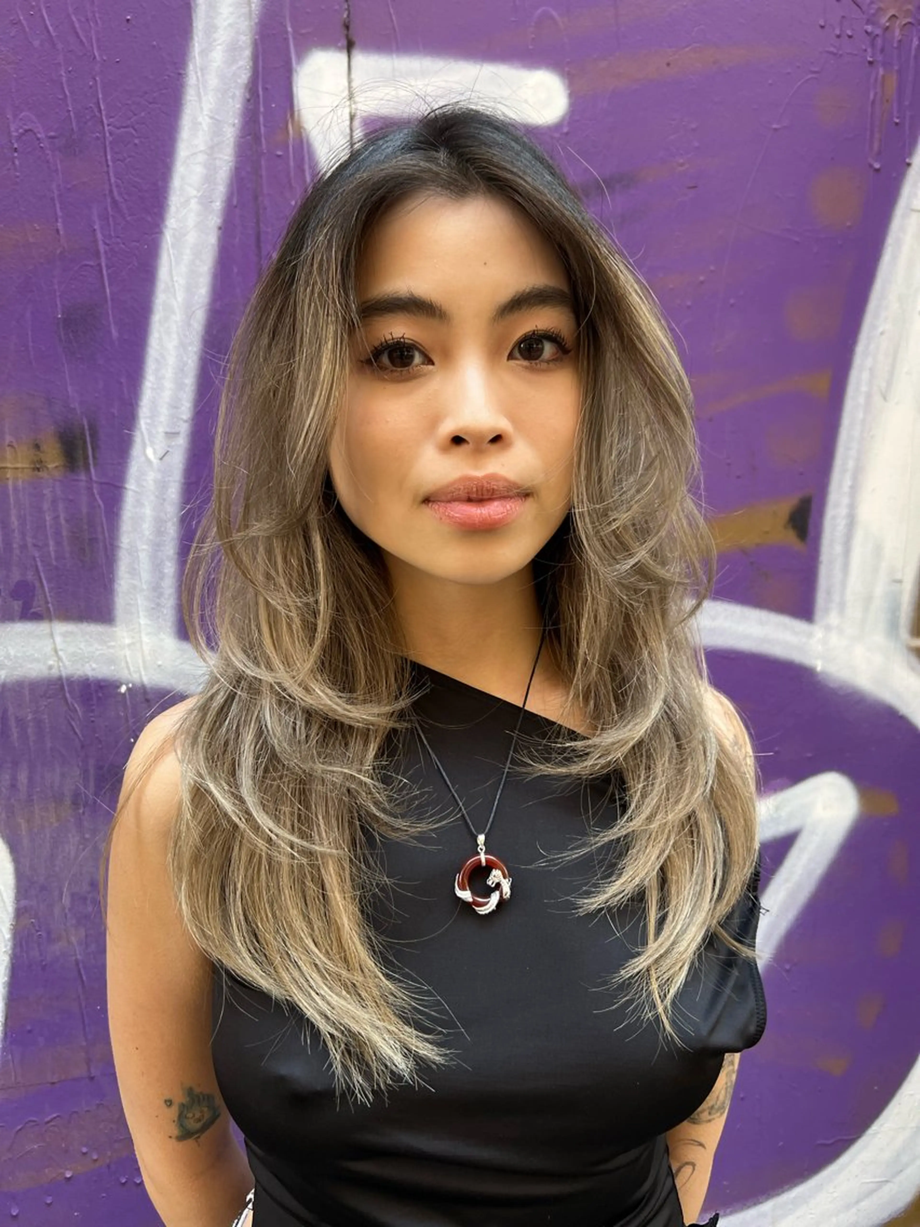 ロング カラー カット ヘアカラー haco＋所属・圧倒的デザイン力 店長🎨RENAのヘアスタイル