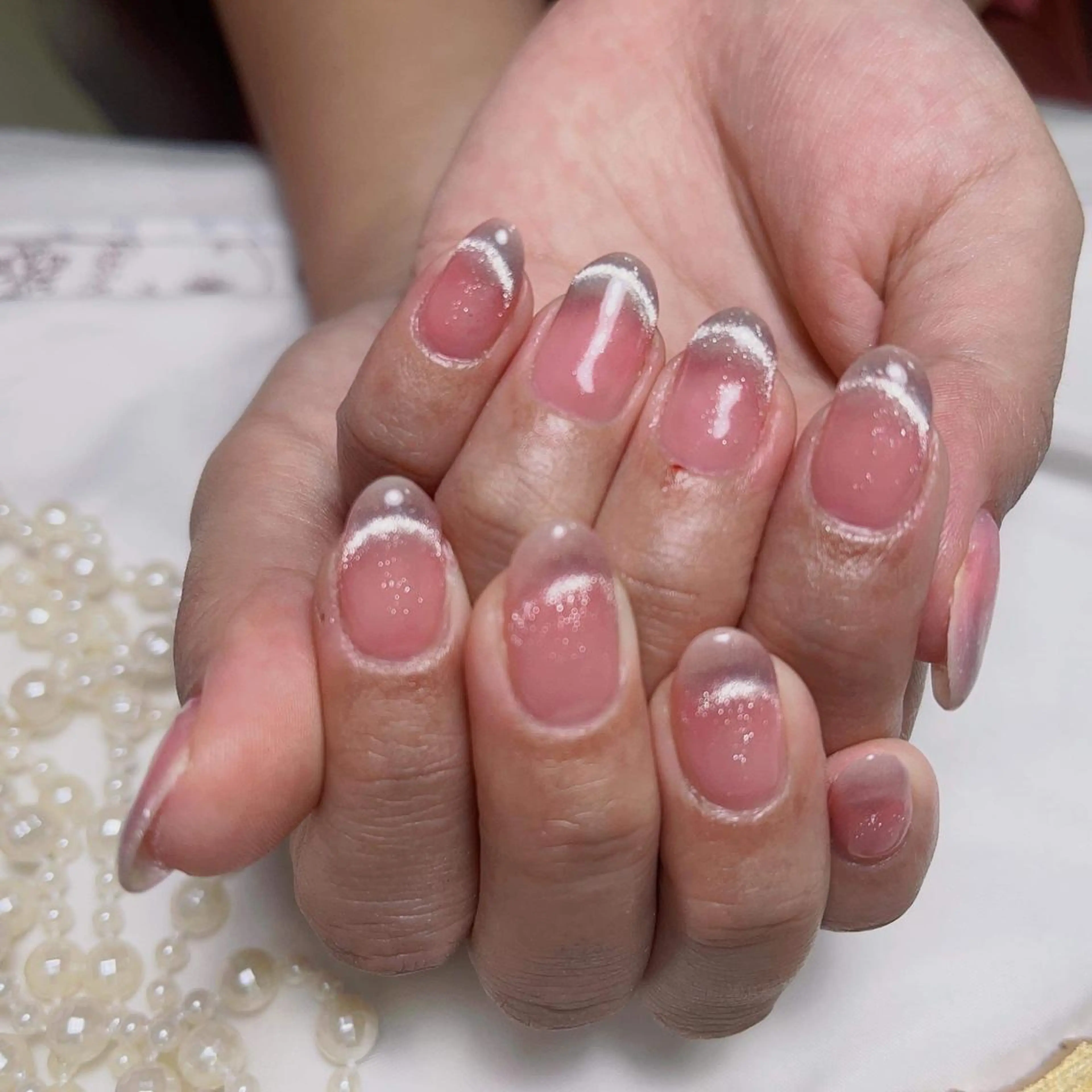 ネイル フレンチネイル マグネットネイル マグネットフレンチ 米澤 ハナユキのネイルデザイン