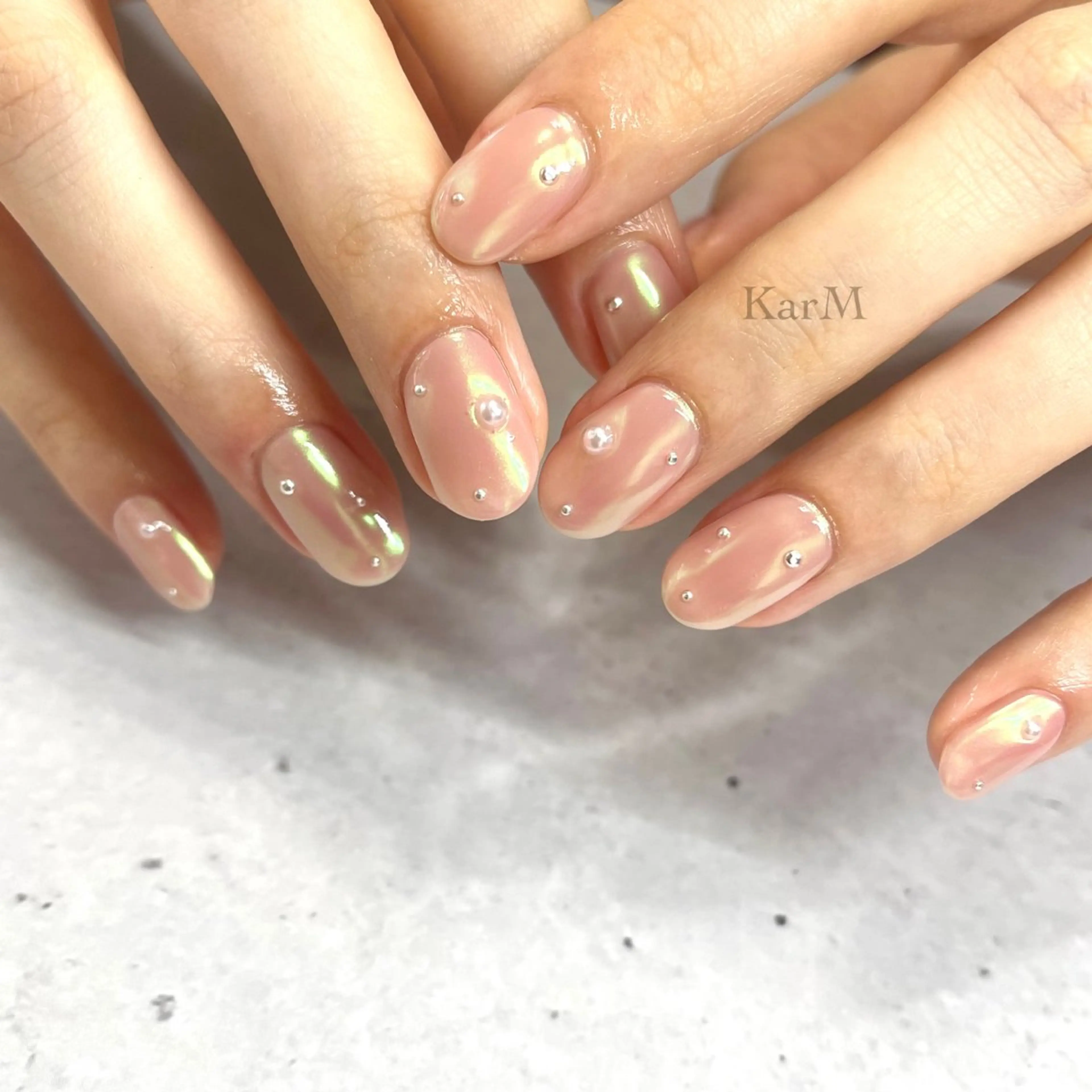 ネイル オーロラネイル チークネイル フラッシュネイル フレンチネイル グラデーション ハンドネイル ogino karinのネイルデザイン