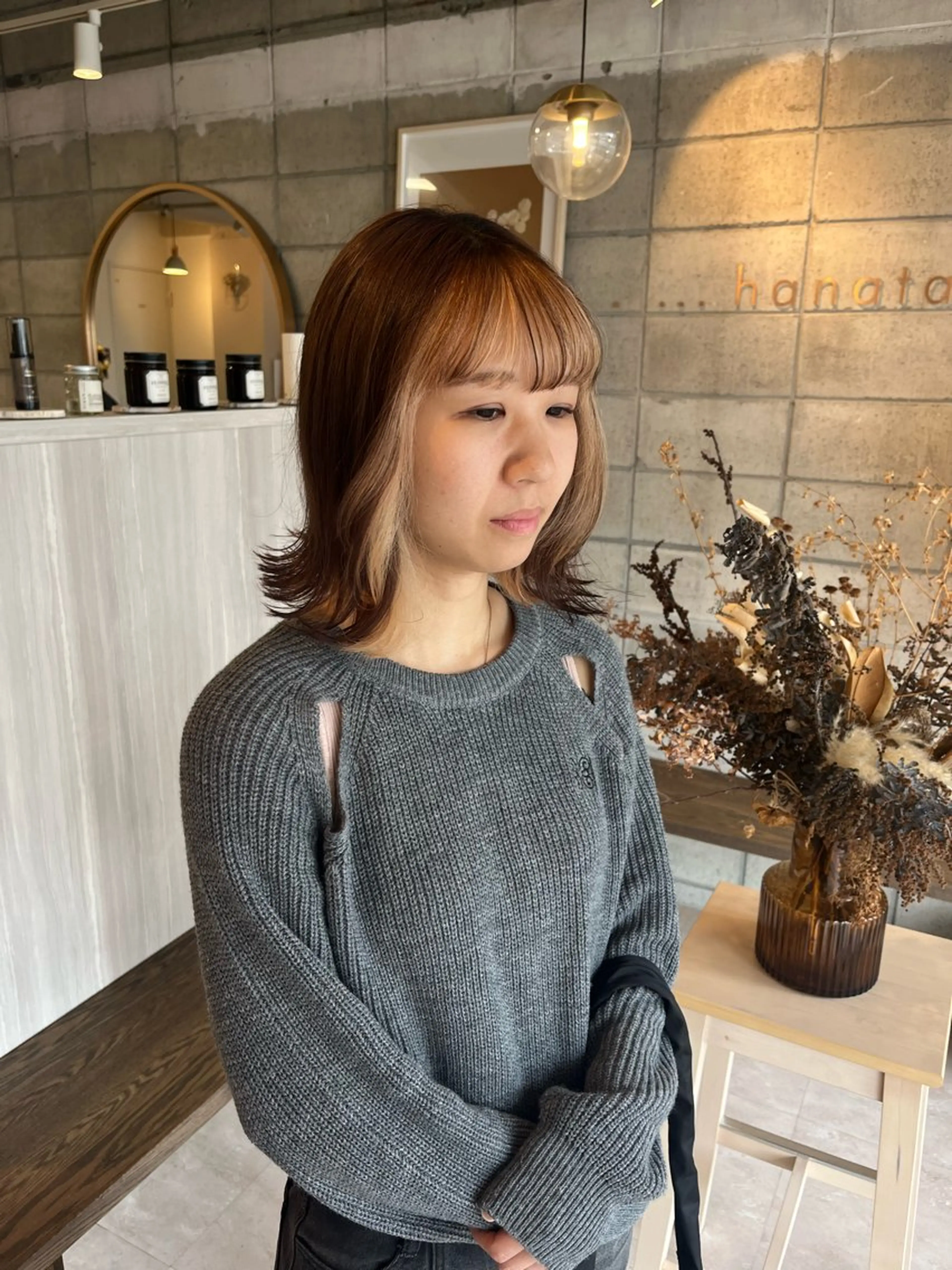 ミディアム カット ヘアカラー 椙山 沙南子のヘアスタイル
