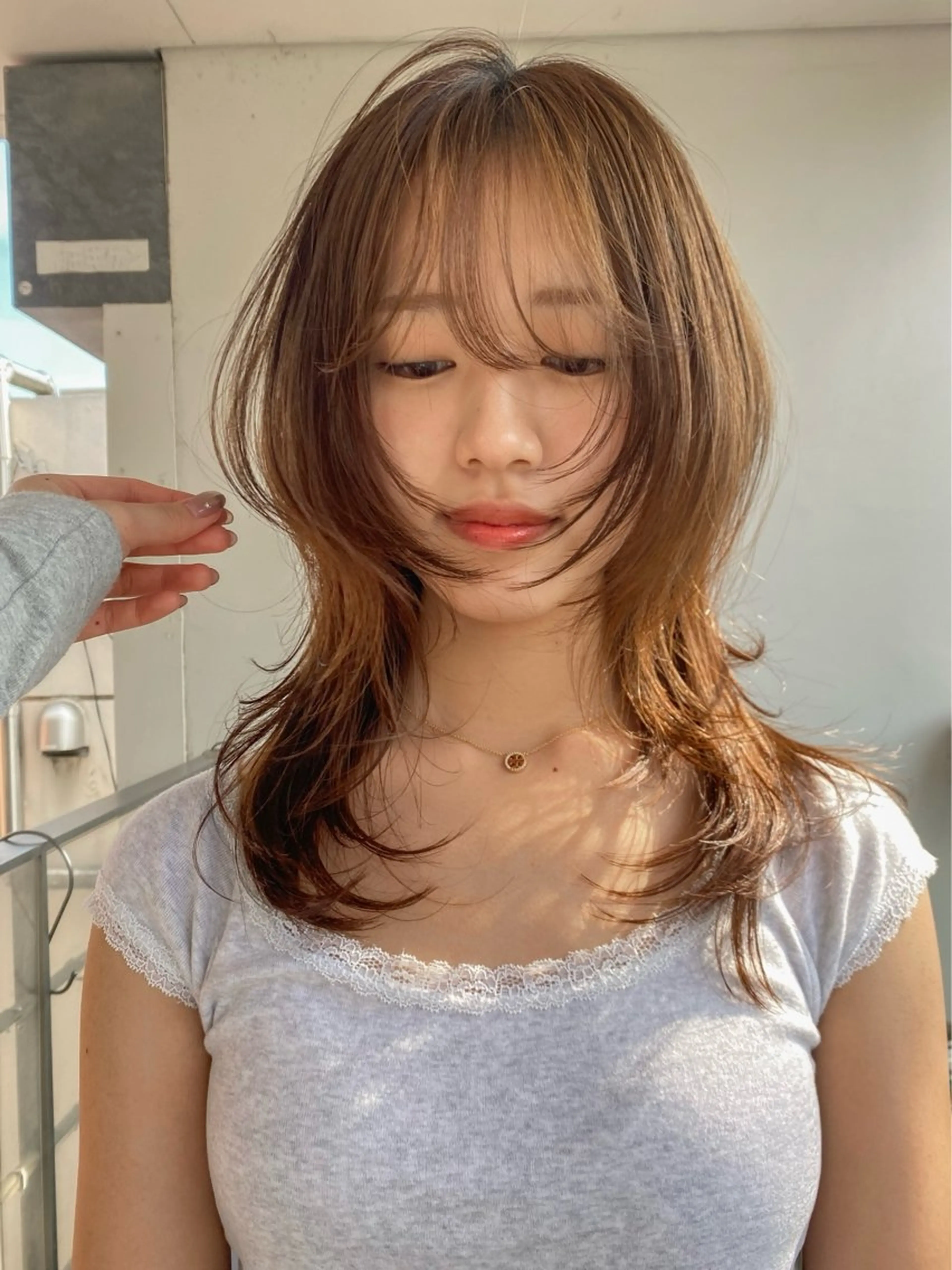 ミディアム ヘアアレンジ くびれヘア 🎀韓国レイヤー 🎀白石菜々のヘアスタイル