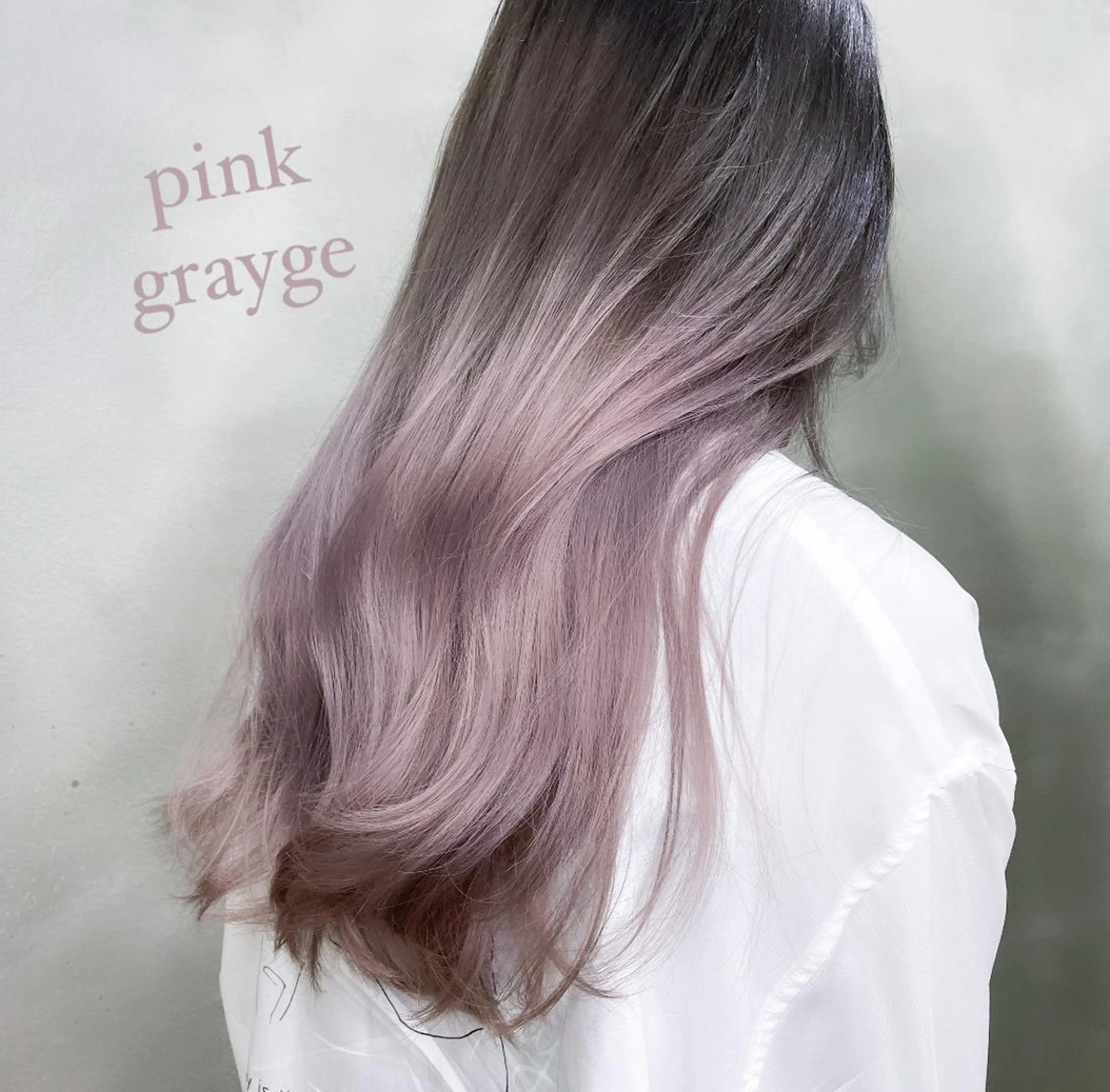 ロング カラー グラデーションカラー グレージュ ピンクカラー 透明感カラー× 小顔カット♡ヒデさんのヘアスタイル