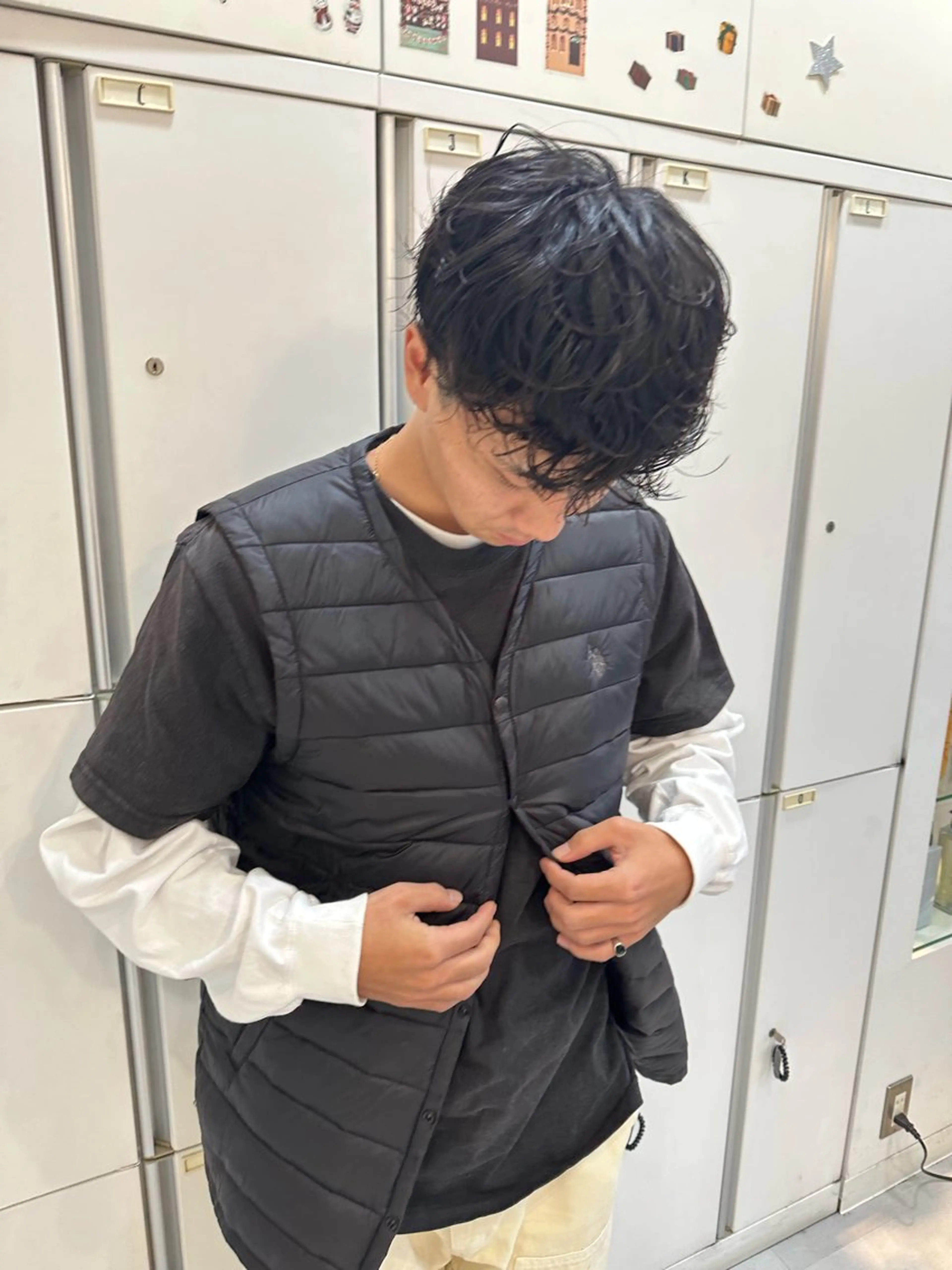 ショート パーマ メンズ カット パーマ 髪質改善AUSTIN登戸所属・野村 一花 / 暖色 カラー / Wカラーのヘアスタイル