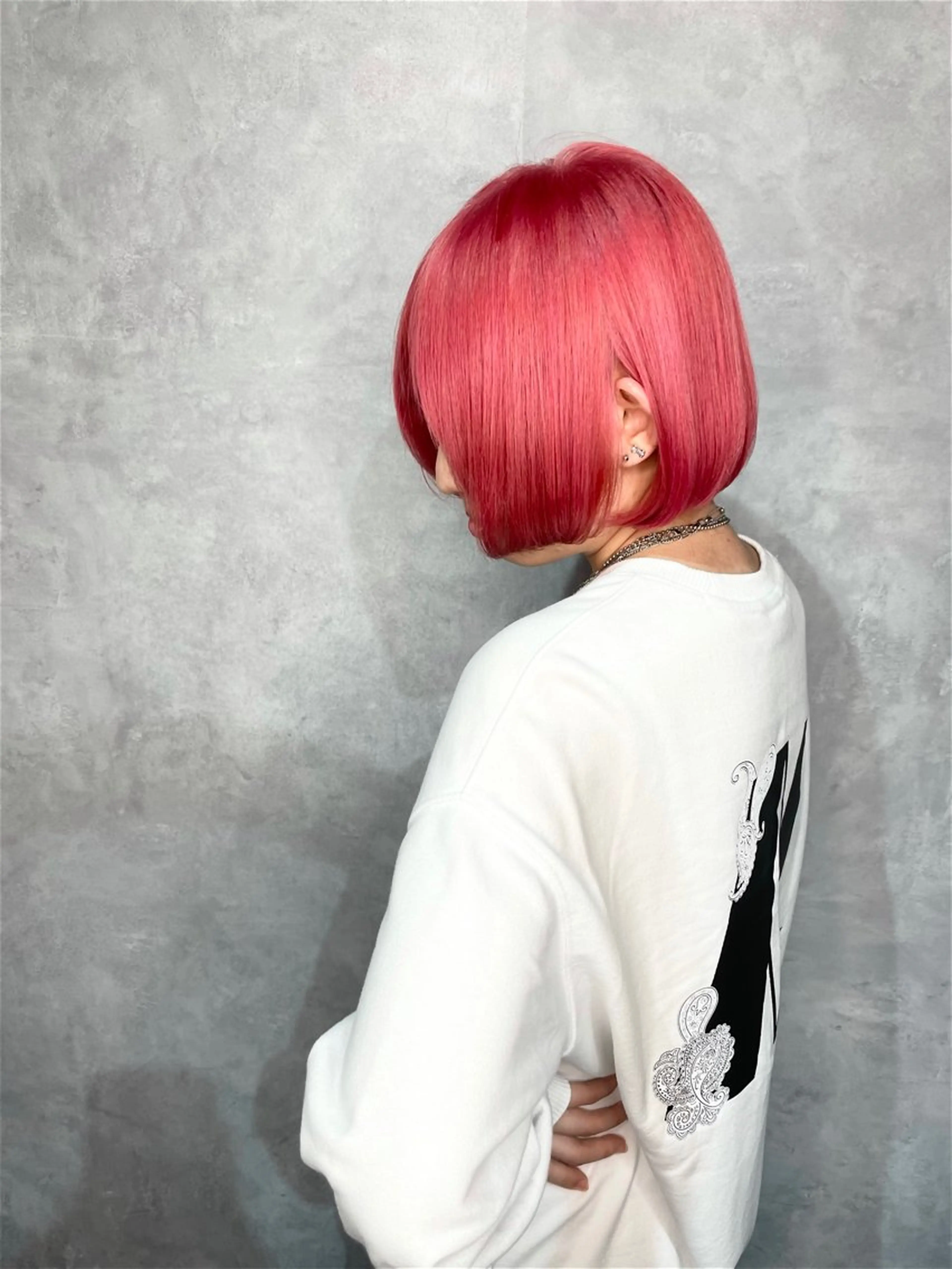 ショート ミストバング ハイライト 髪質改善 韓国風ヘア レイヤーカット HAIR SMILE COEURのヘアスタイル