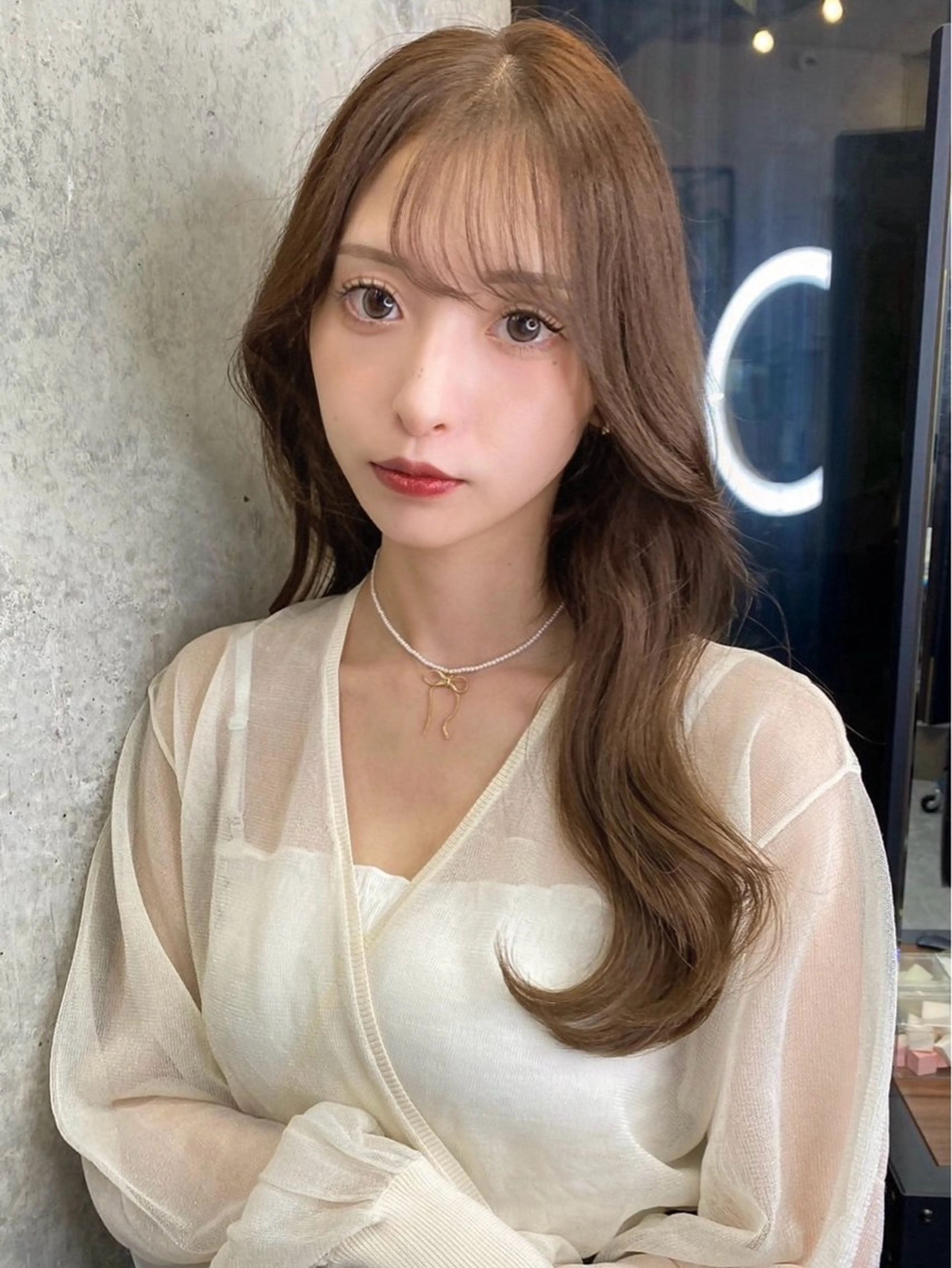 ロング カラー 髪質改善 レイヤーカット 韓国/ワンホンヘア 髪質改善/MaCoのヘアスタイル