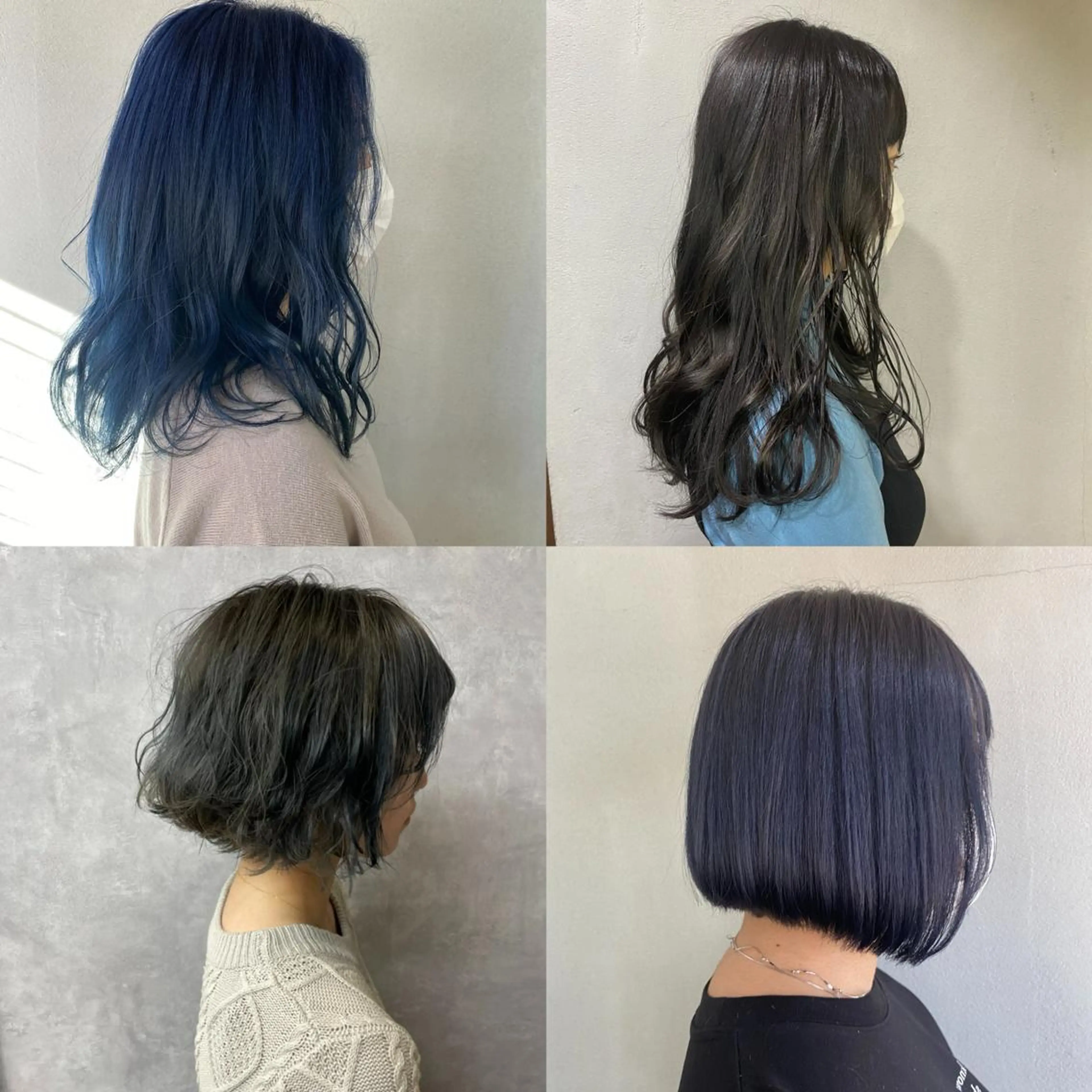 ミディアム カラー ブルーカラー 舟橋 りんかのヘアスタイル