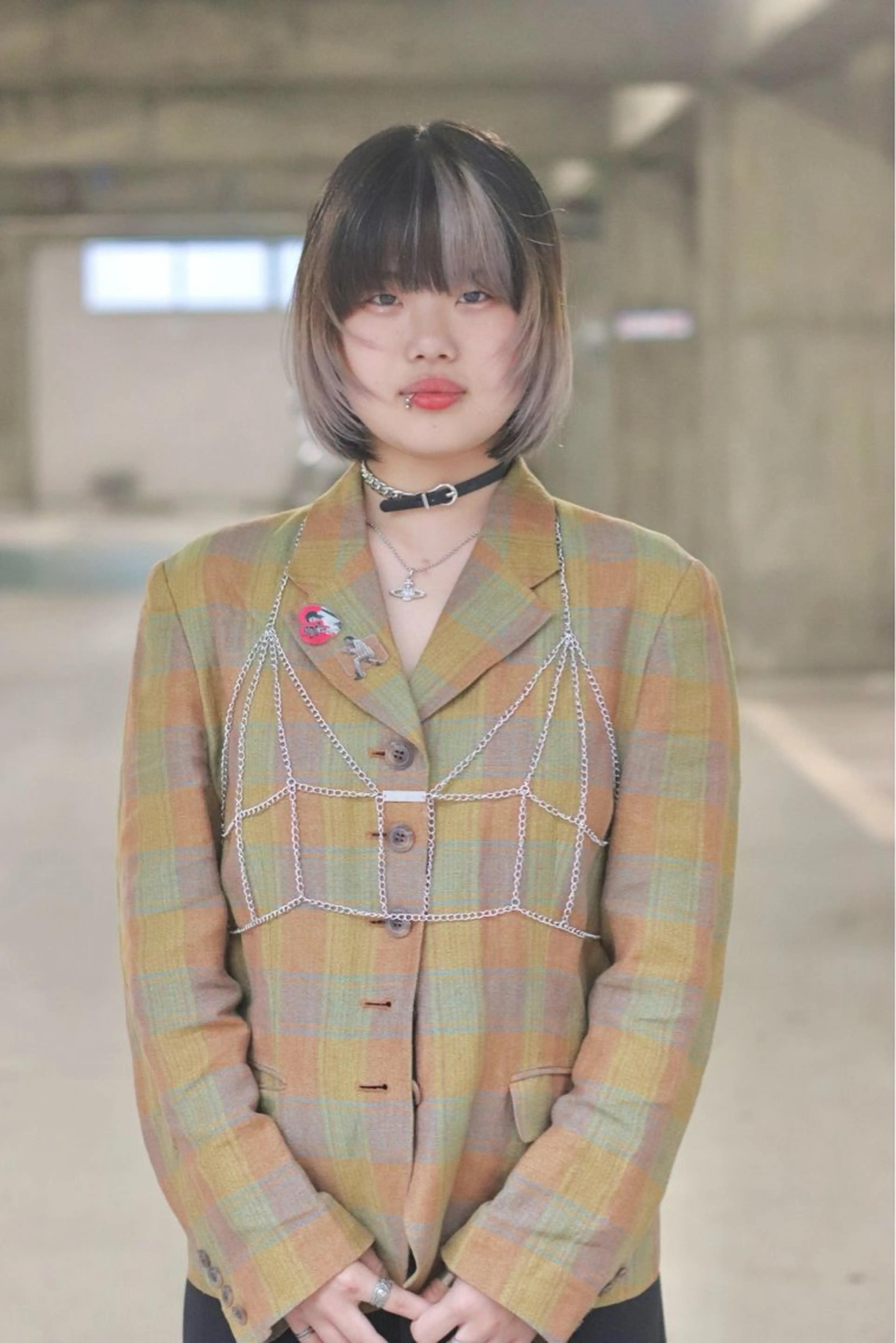 ミディアム カラー デザインカラー ボブ 顔まわりレイヤー レイヤーカット ヘアカラー Joh/メンズカット /レイヤー/ブリーチのヘアスタイル