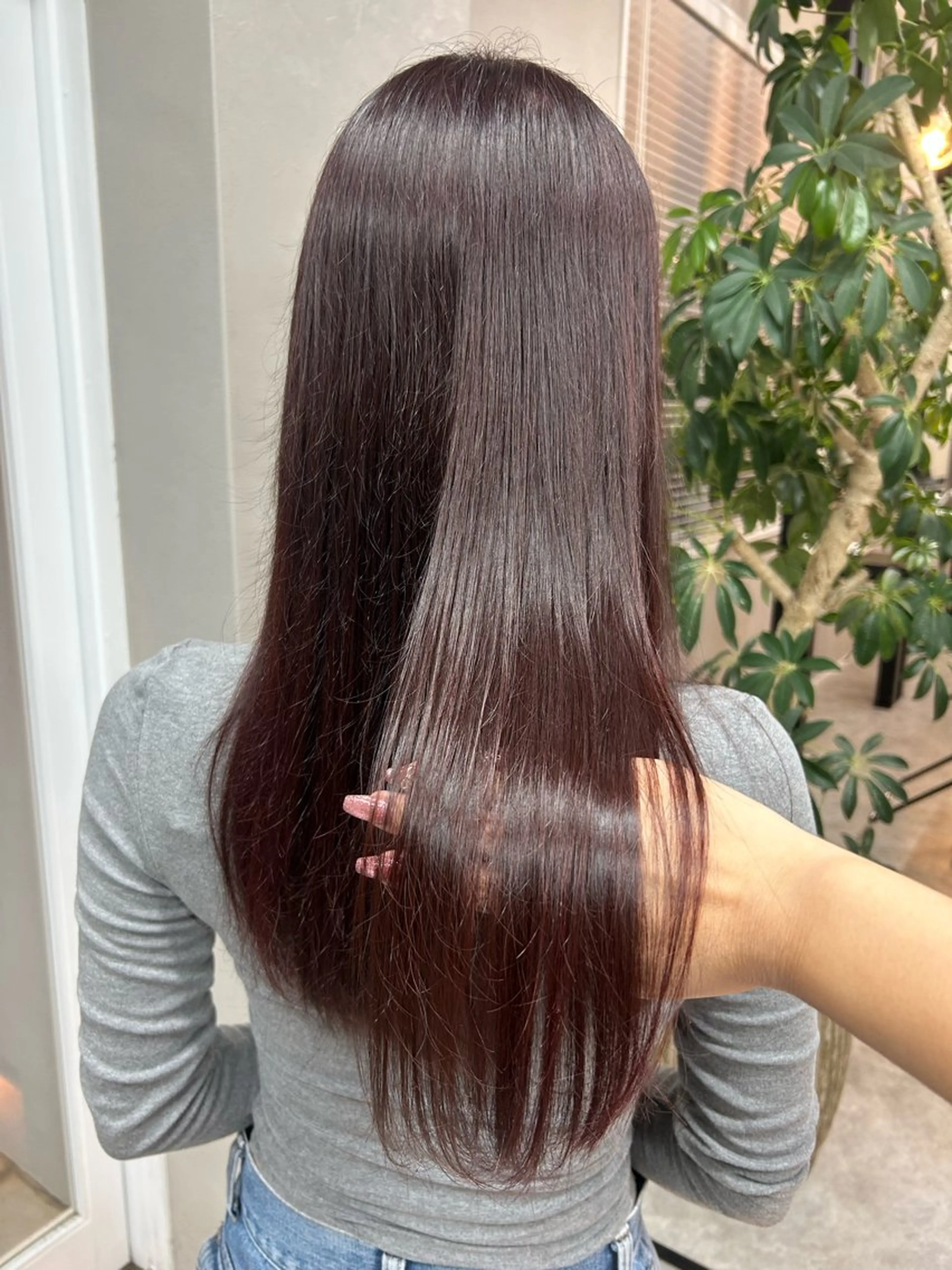 ロング カラー ボルドーカラー ヘアカラー ダイヤモンドリリーキートス所属・ひめな /透明感カラー/一宮のヘアスタイル